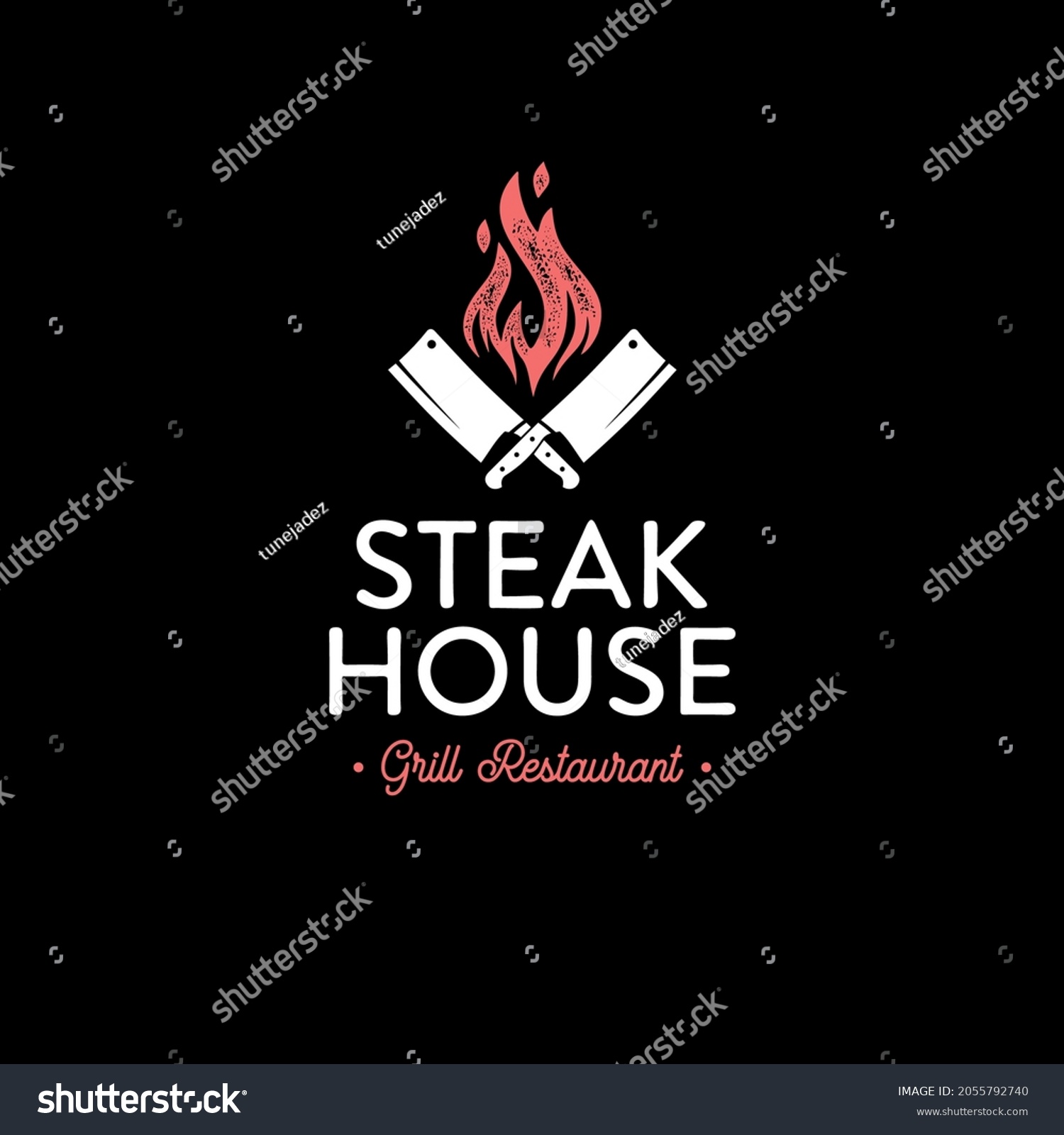 Steakhouse grill restaurant logo. Vector - Royalty Free Stock Vector ...