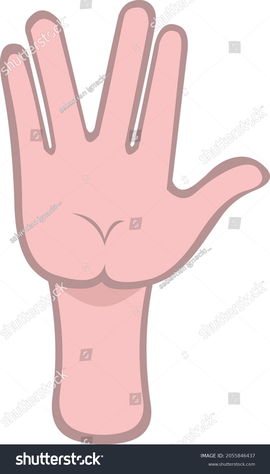 Vector Emoticon Illustration Of A Cartoon Hand Royalty Free Stock