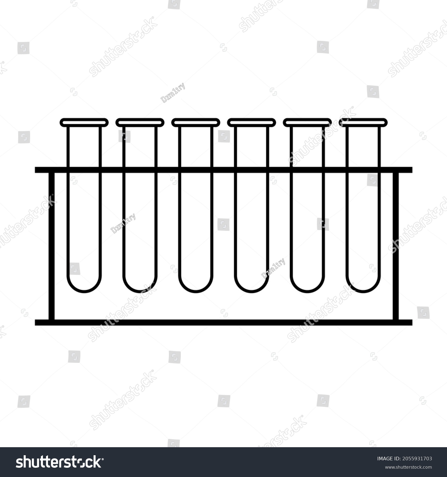 6 test tubes rack line icon. Clipart image - Royalty Free Stock Vector ...