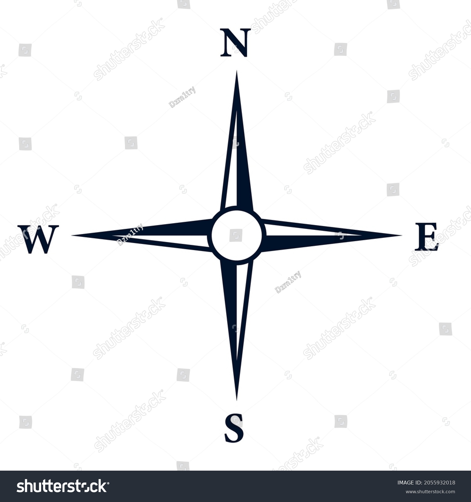 4 point compass icon. Clipart image isolated on - Royalty Free Stock ...