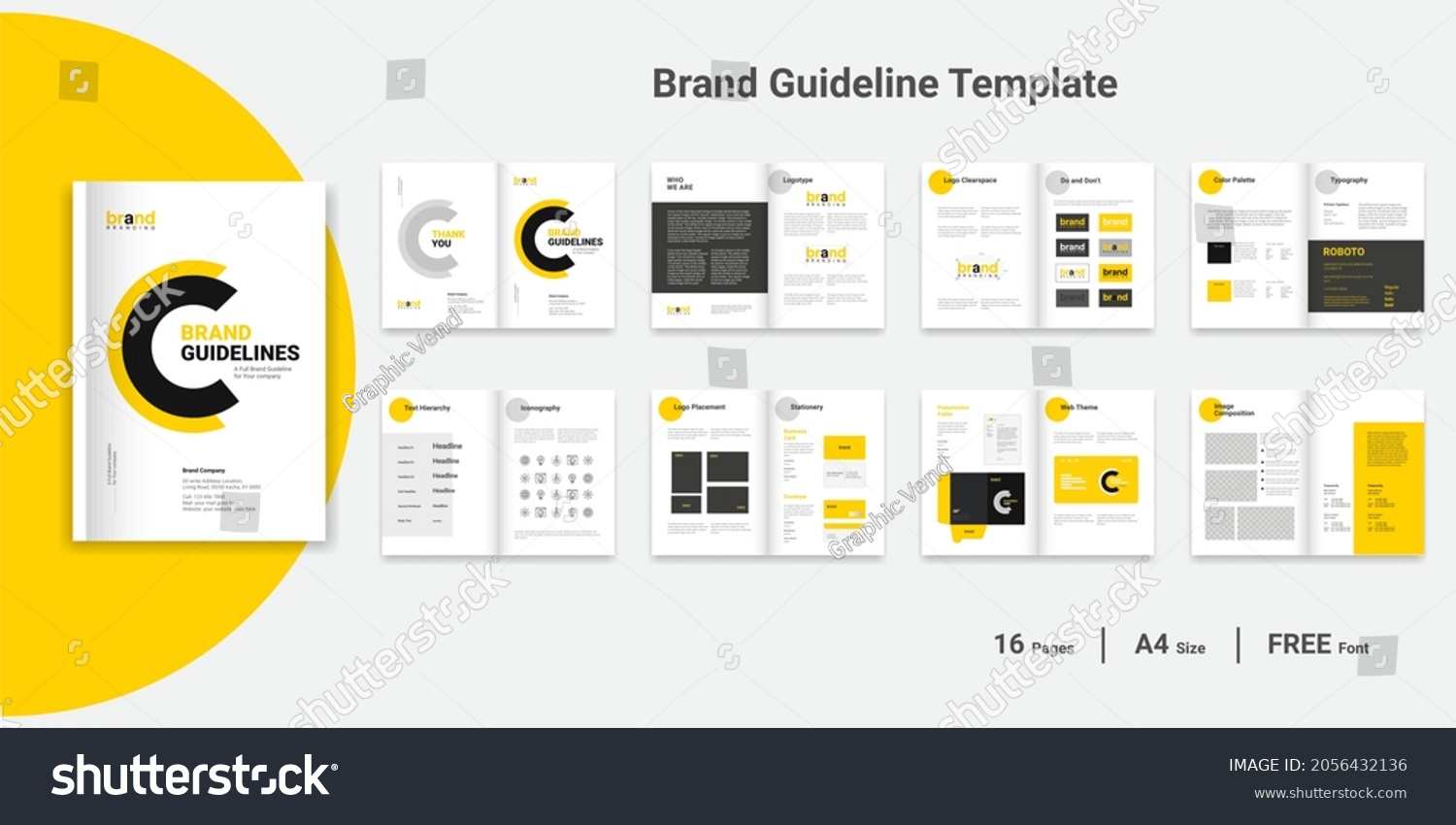 Brand Guideline template Brand Guidelines Brand Style Guidelines Brand Manual	 #2056432136