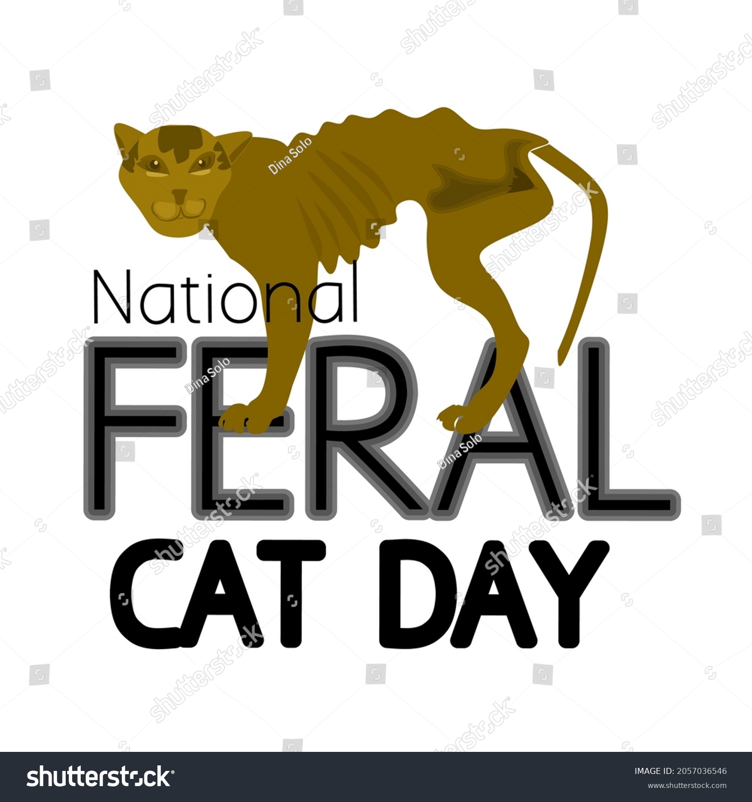 National Feral Cat Day illustration vector. Good Royalty Free Stock