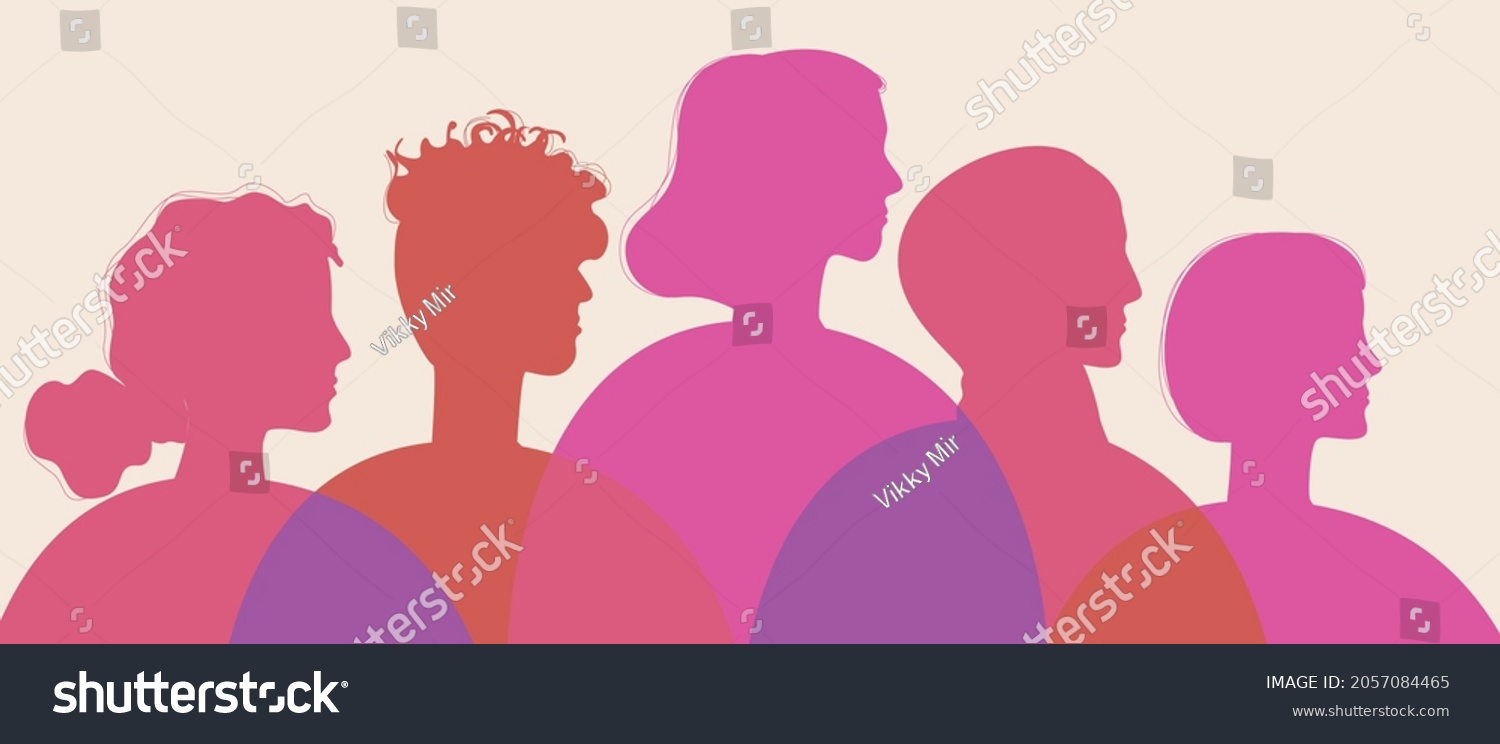 Feminist Women Silhouette Vector Stock Royalty Free Stock Vector