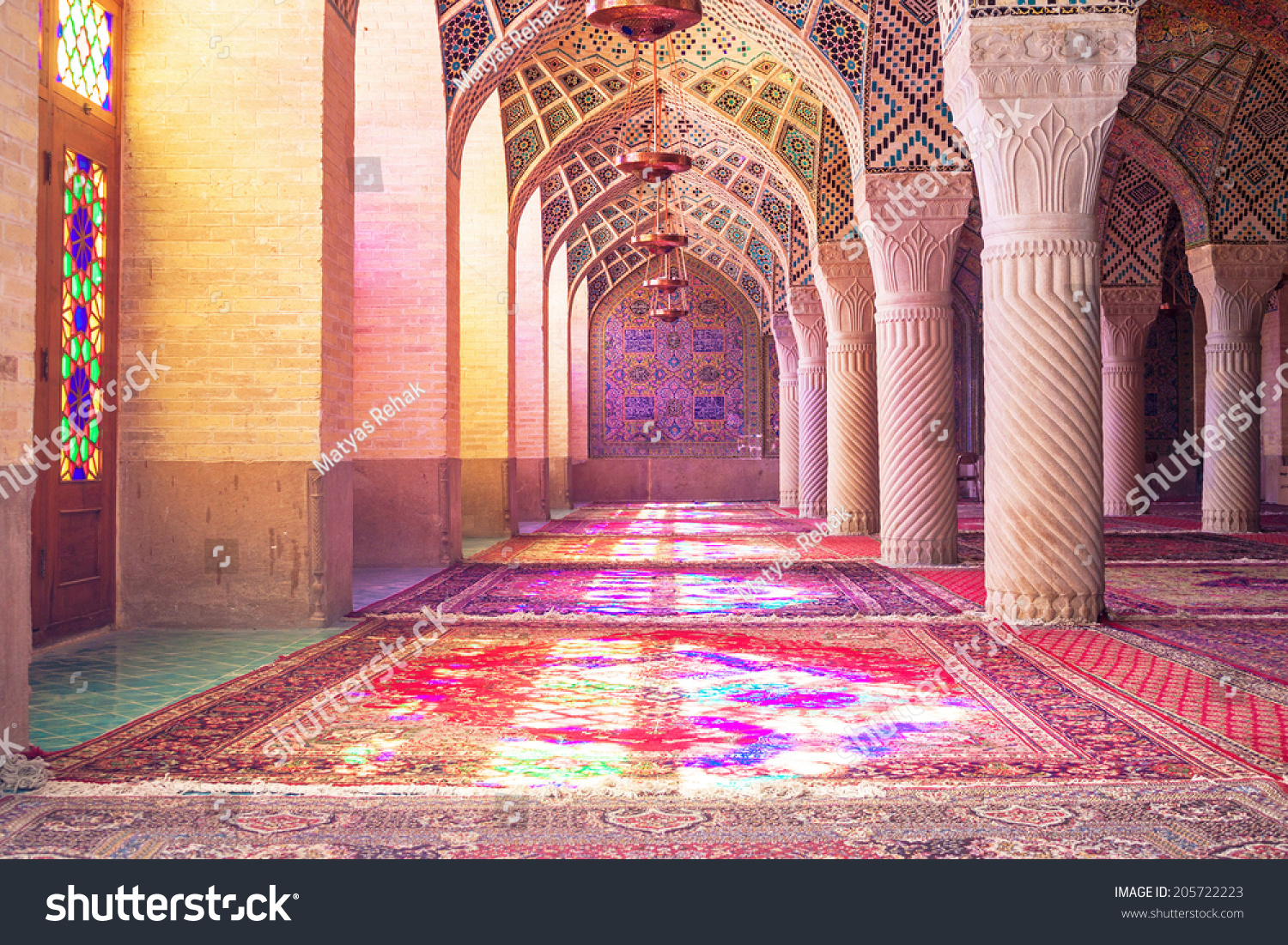 Nasir al-Mulk mosque, Shiraz, Iran - Royalty Free Stock Photo 205722223 ...