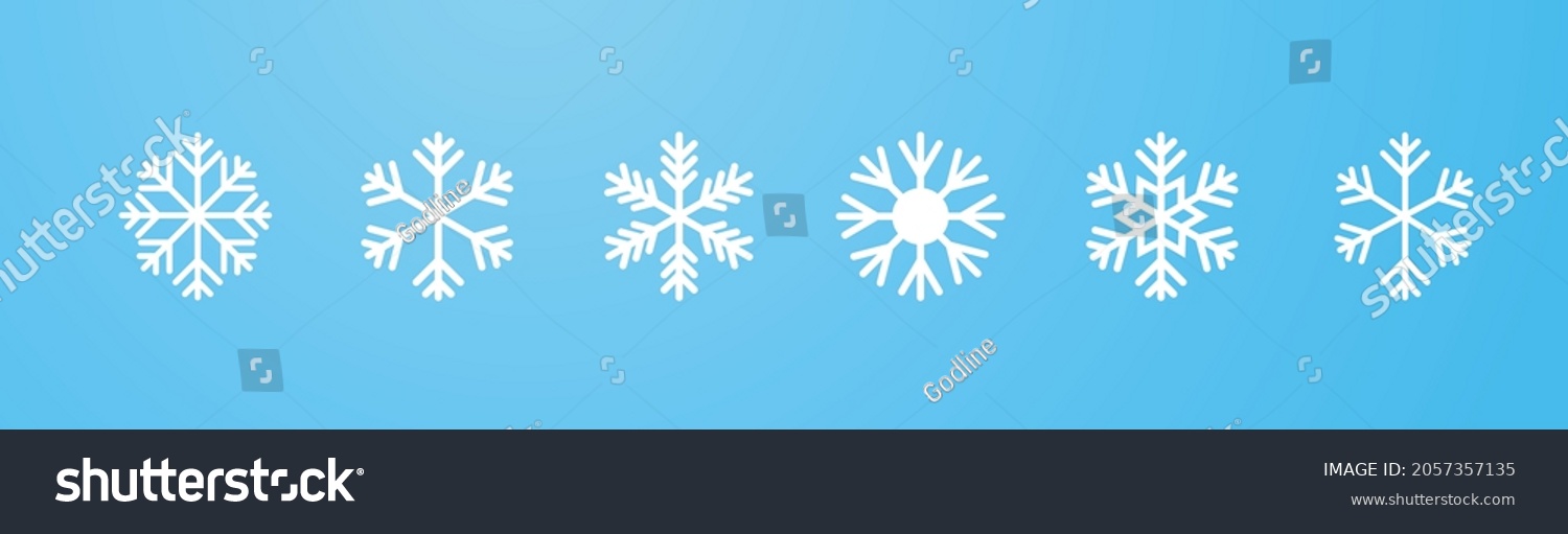 White snowflake set on blue gradient #2057357135