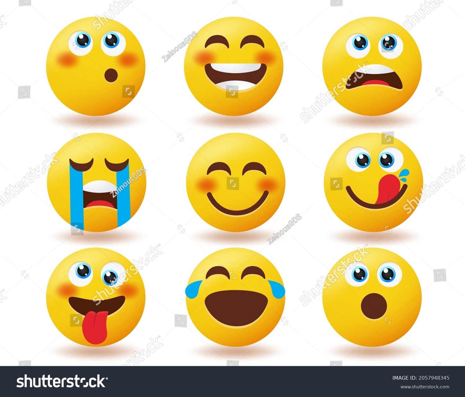 Emoji emoticon vector set. Emoticons character - Royalty Free Stock ...