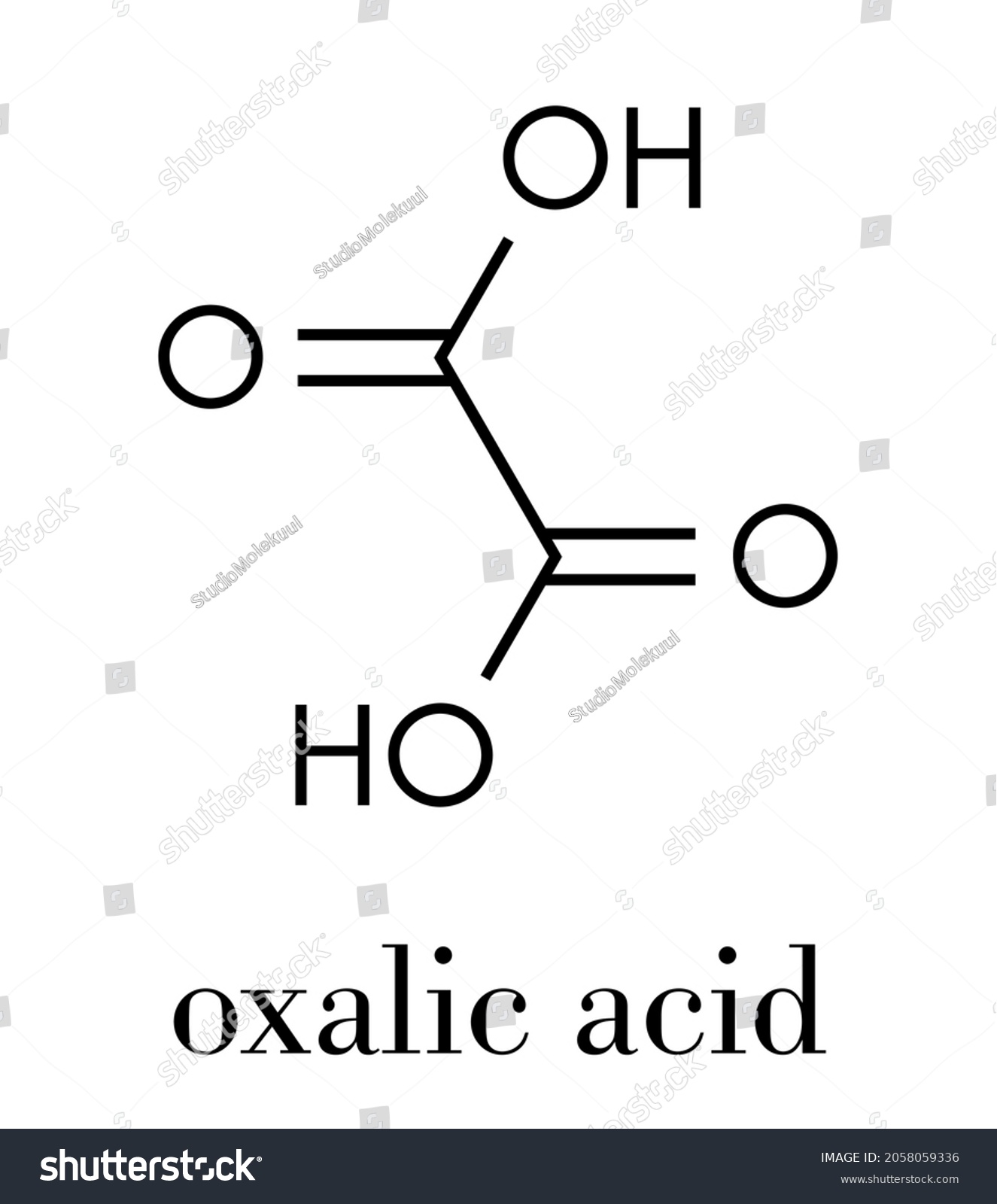 Oxalic Acid Molecule Skeletal Formula Royalty Free Stock Vector 2058059336 1964