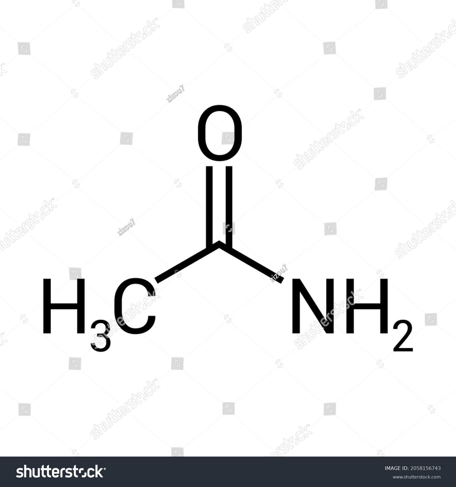 chemical structure of Acetamide (C2H5NO) - Royalty Free Stock Vector ...