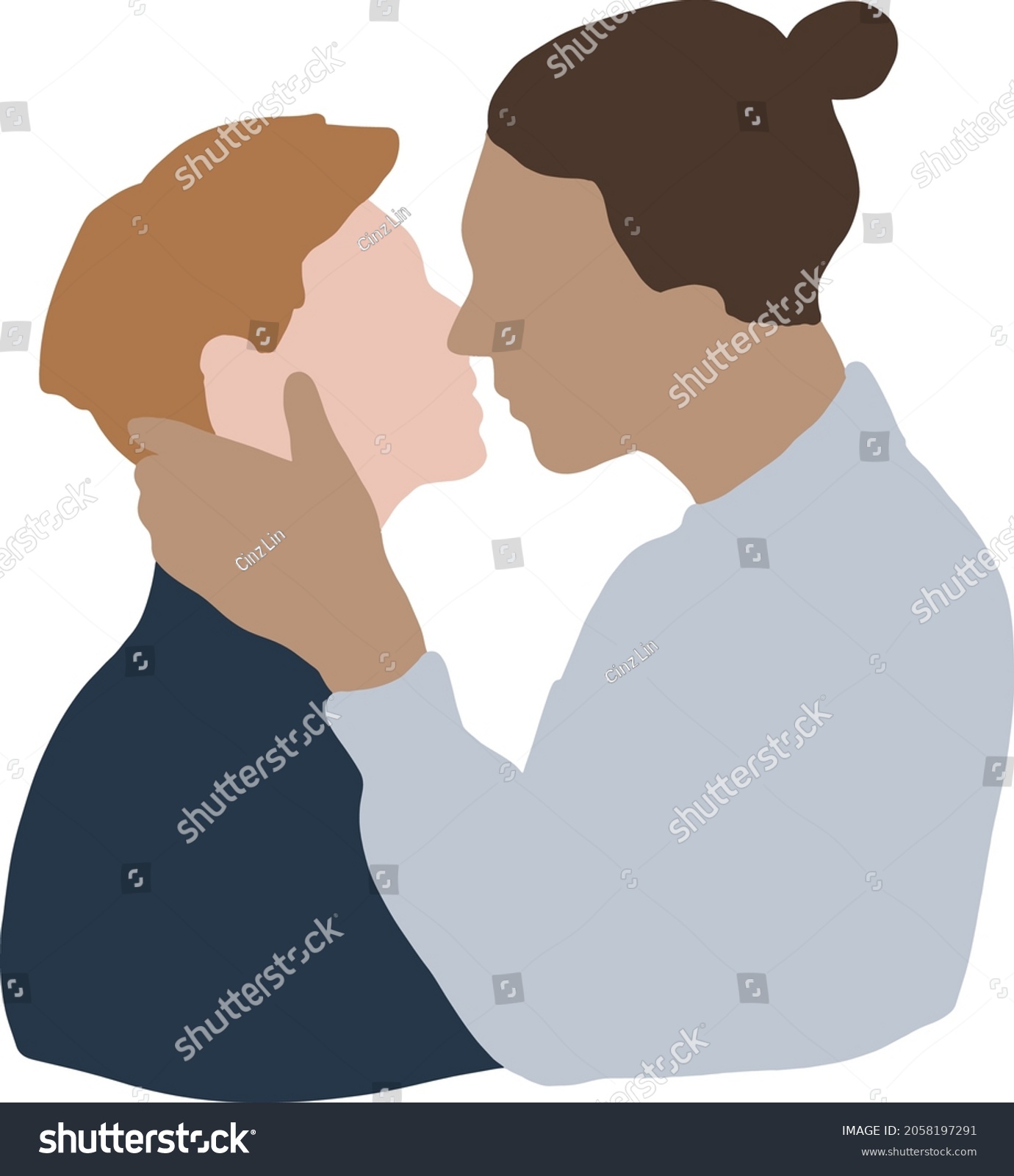 Gay Couple Kissing Vector Lgbt Pride Royalty Free Stock Vector