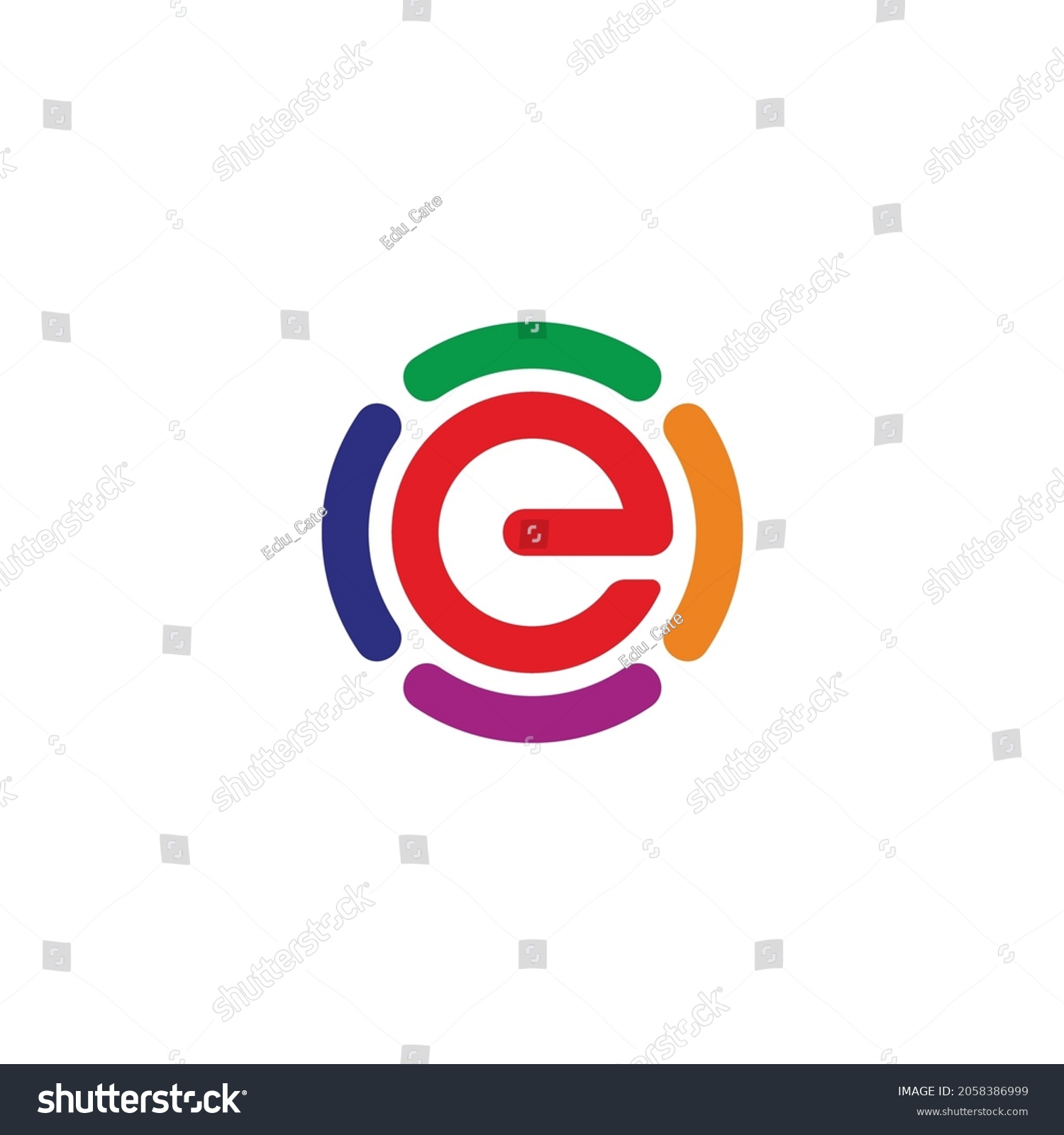 letter e circle motion process symbol colorful Royalty Free Stock