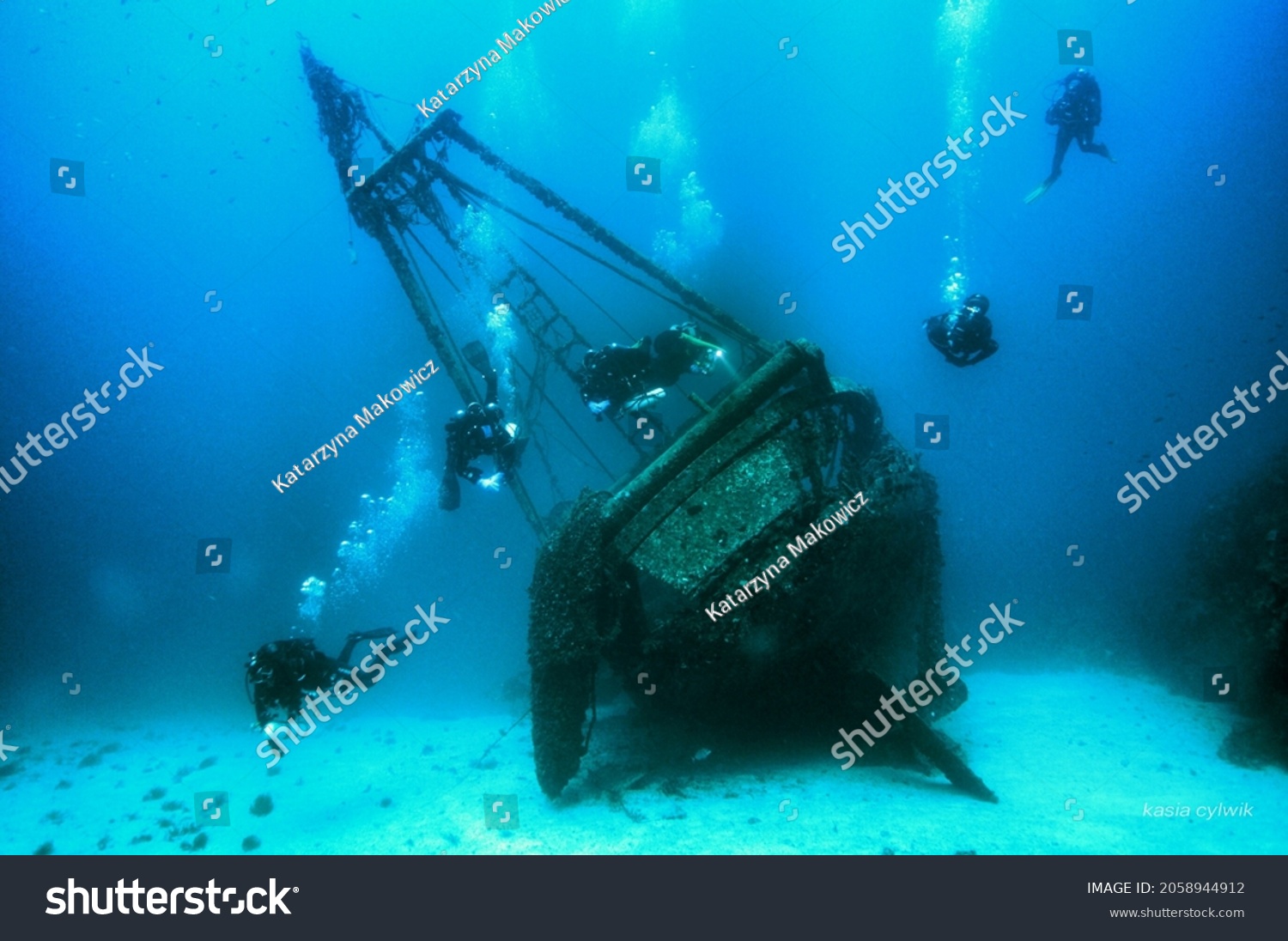 Wreck of the Fortunal boat, Vis island, Croatia #2058944912