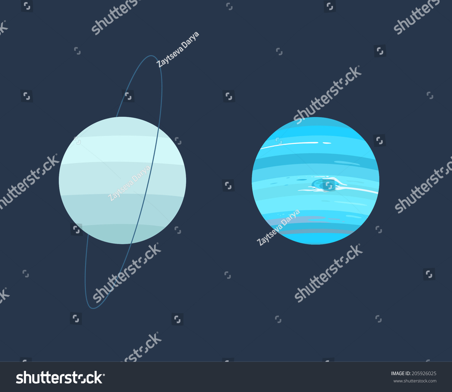 Collection of planets: Uranus and Neptune - Royalty Free Stock Vector ...