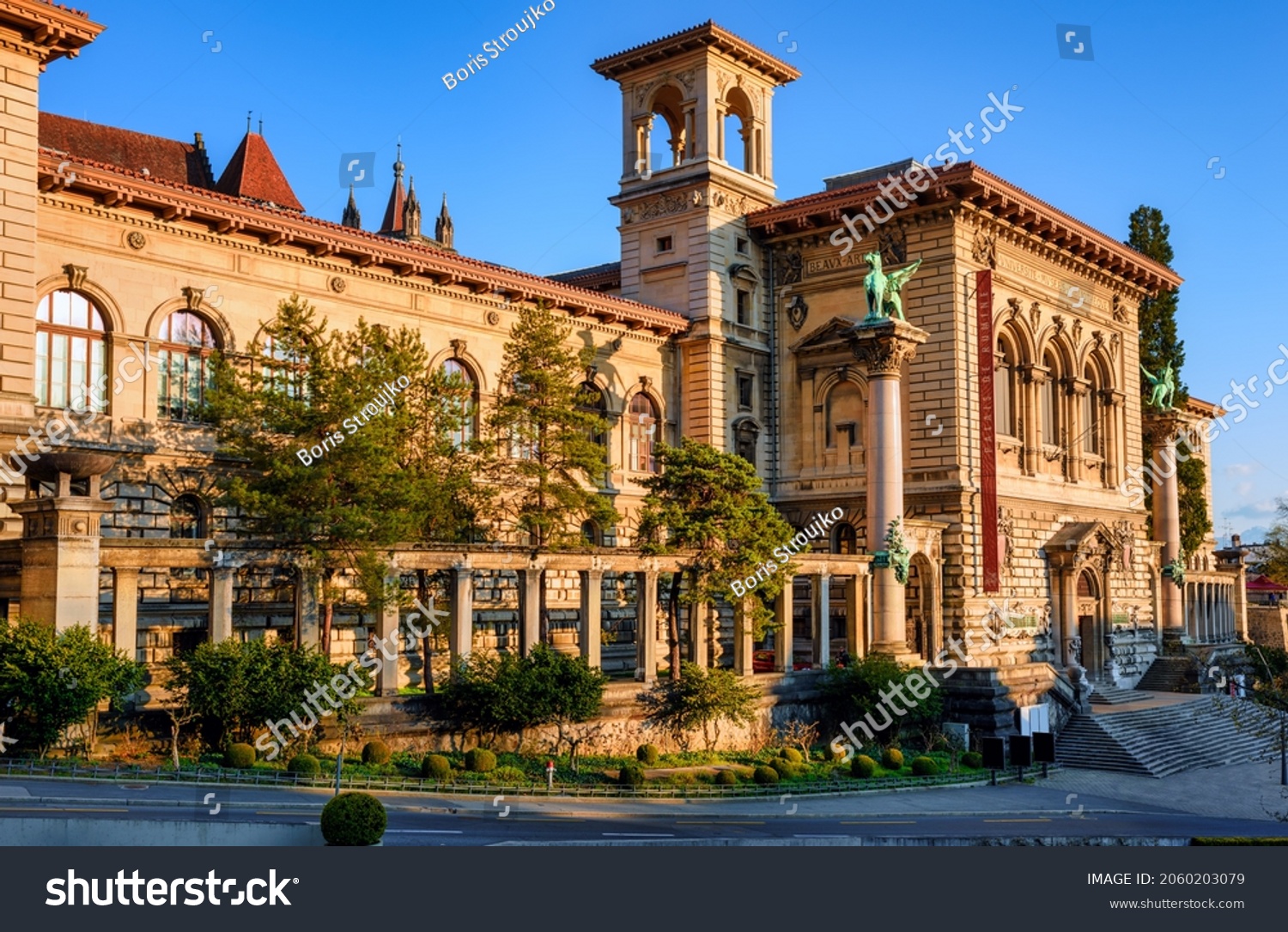 Palais de Rumine, a historical building in Lausanne city center, Switzerland, housing the Lausanne University and different museums #2060203079