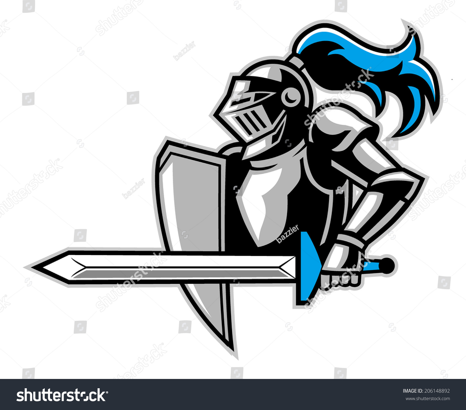 knight with a big sword - Royalty Free Stock Vector 206148892 - Avopix.com