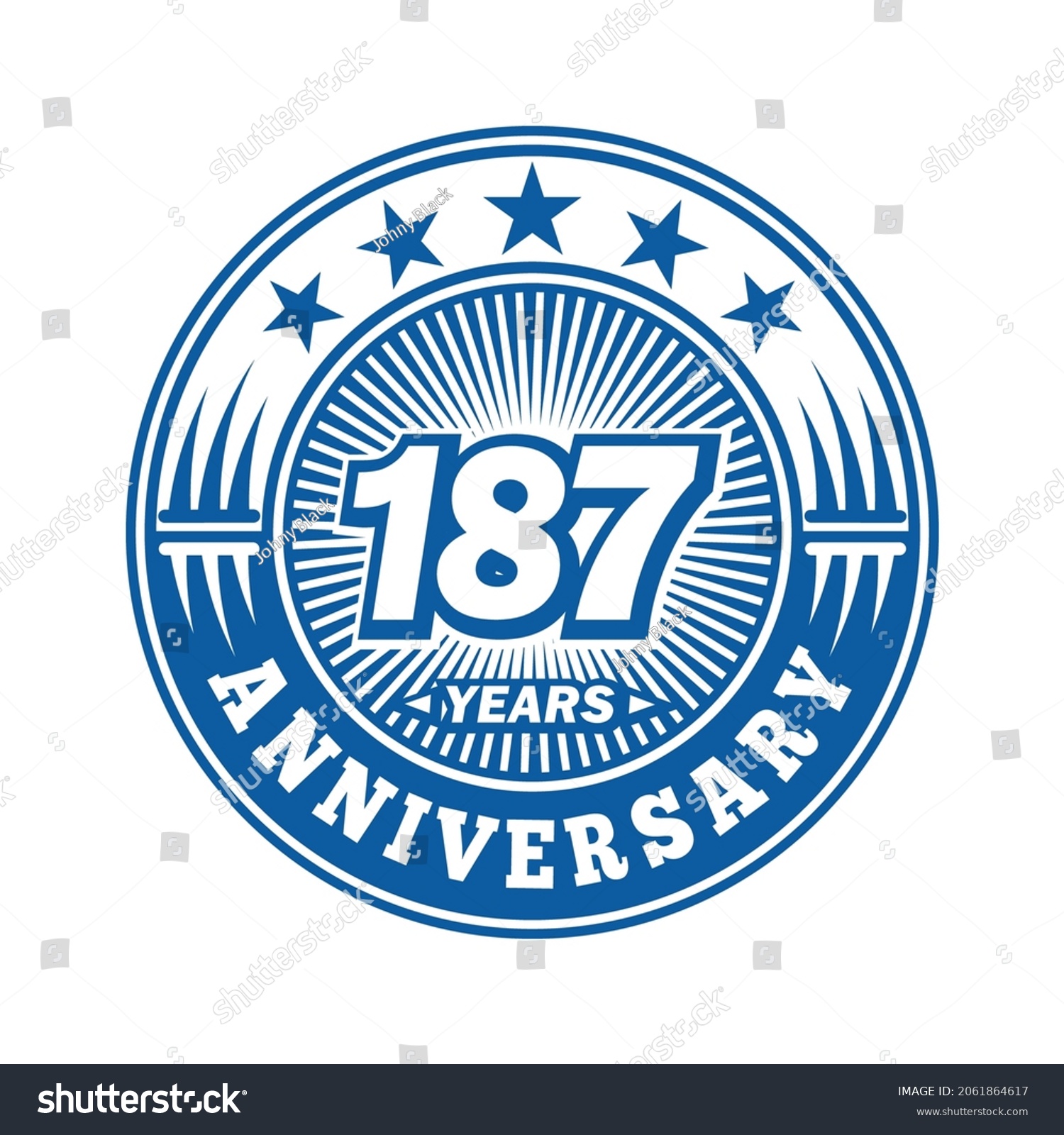 187 years anniversary. Anniversary logo design. Royalty Free Stock Vector 2061864617