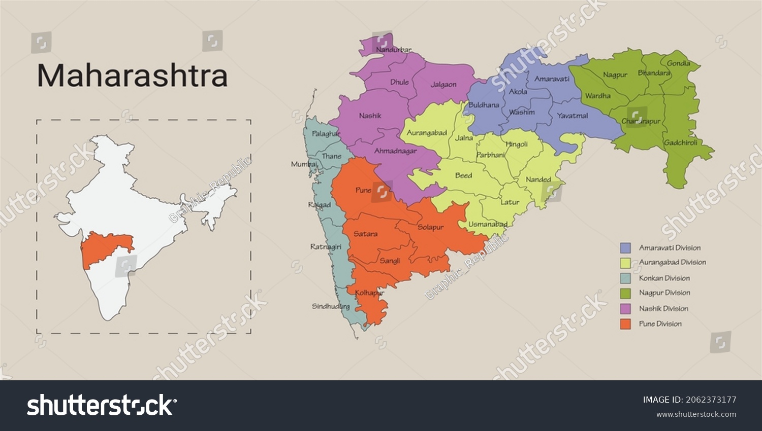 Vector illustration of Division map of - Royalty Free Stock Vector ...