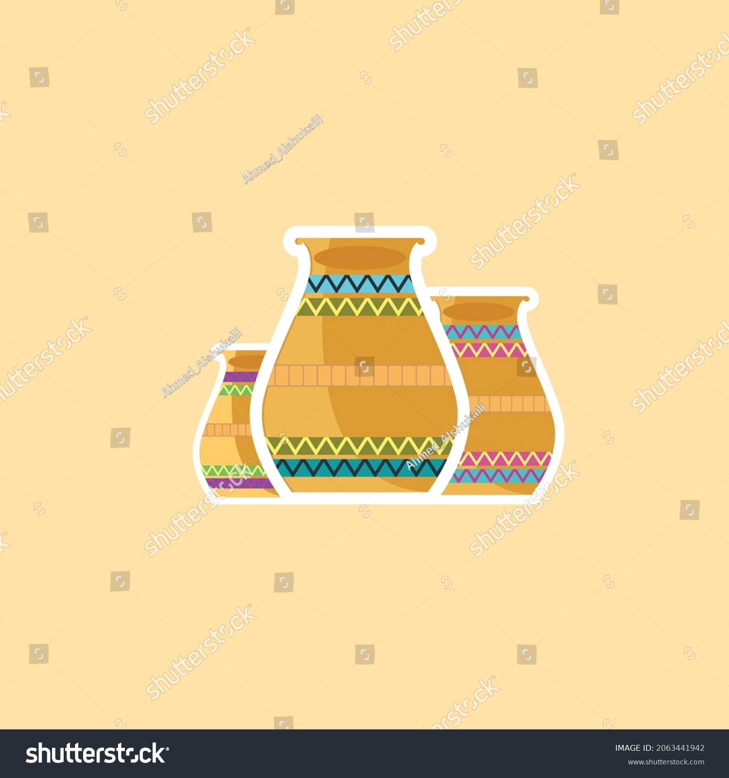 Oman traditional art craft with colors - Royalty Free Stock Vector ...