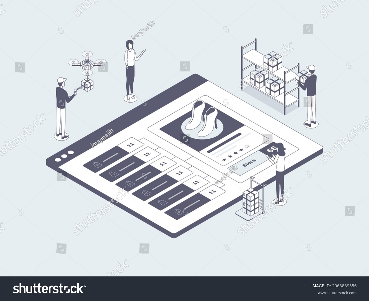 E-Commerce Omnichannel Synchronization Stock - Royalty Free Stock ...