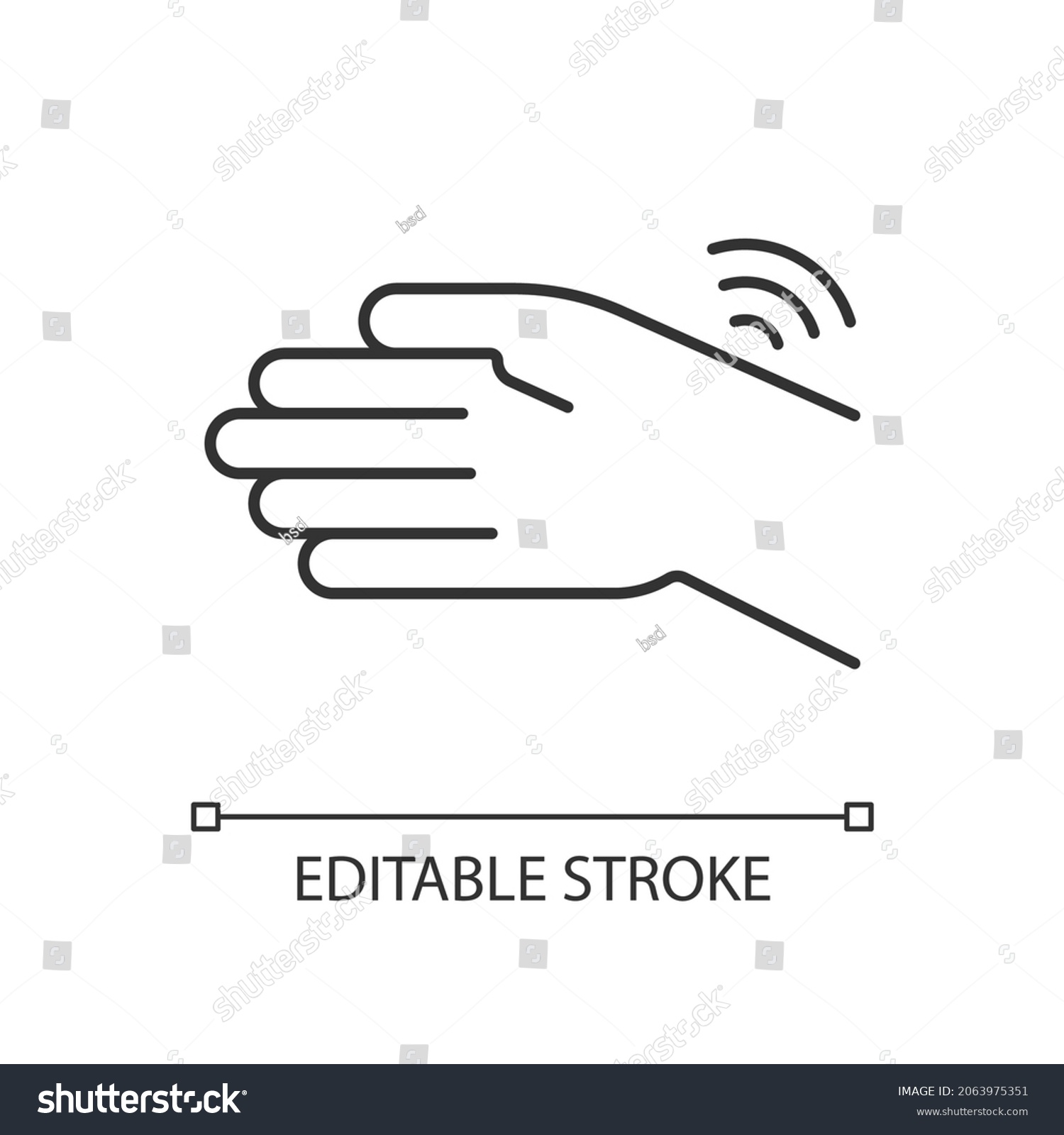 Wrists rheumatism linear icon. Joint stiffness. - Royalty Free Stock ...