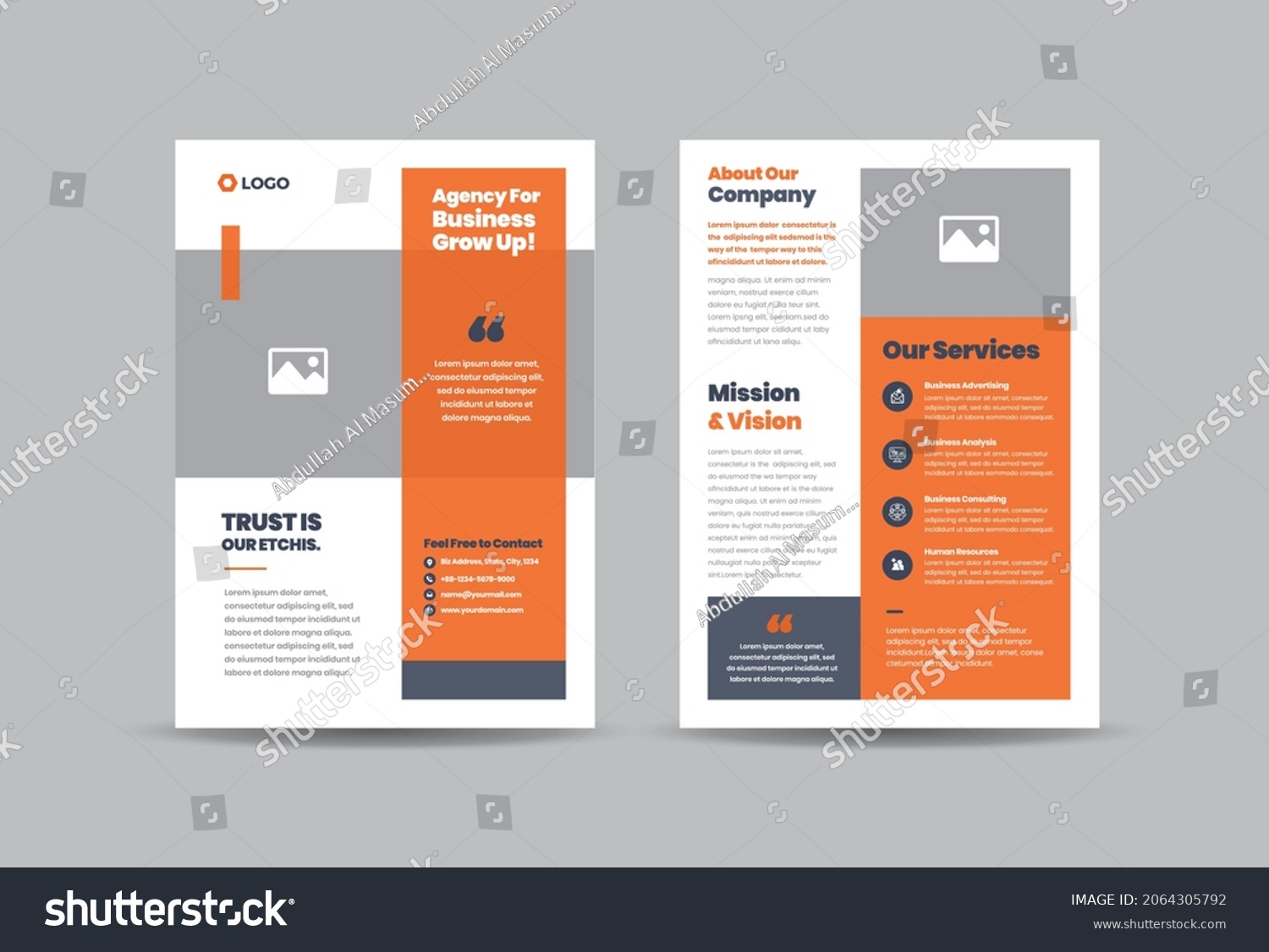 Corporate Business Flyer Design or Handout and - Royalty Free Stock ...