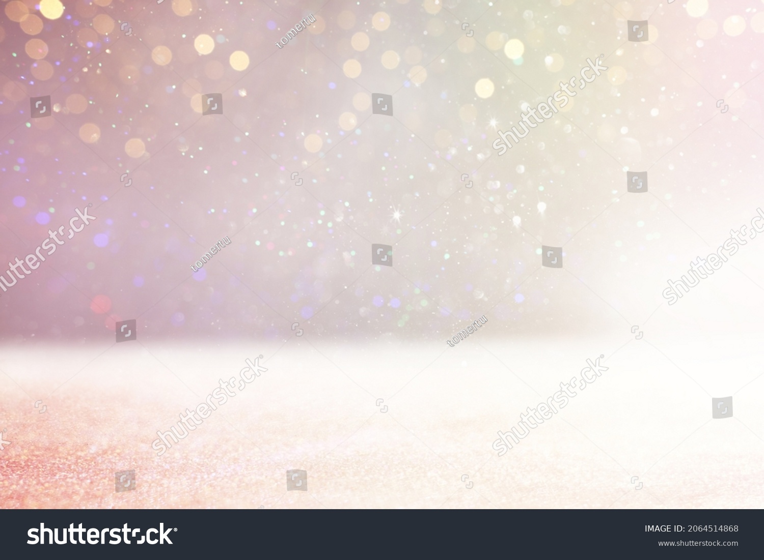 glitter vintage lights background. silver, pink, gold and white. de-focused #2064514868
