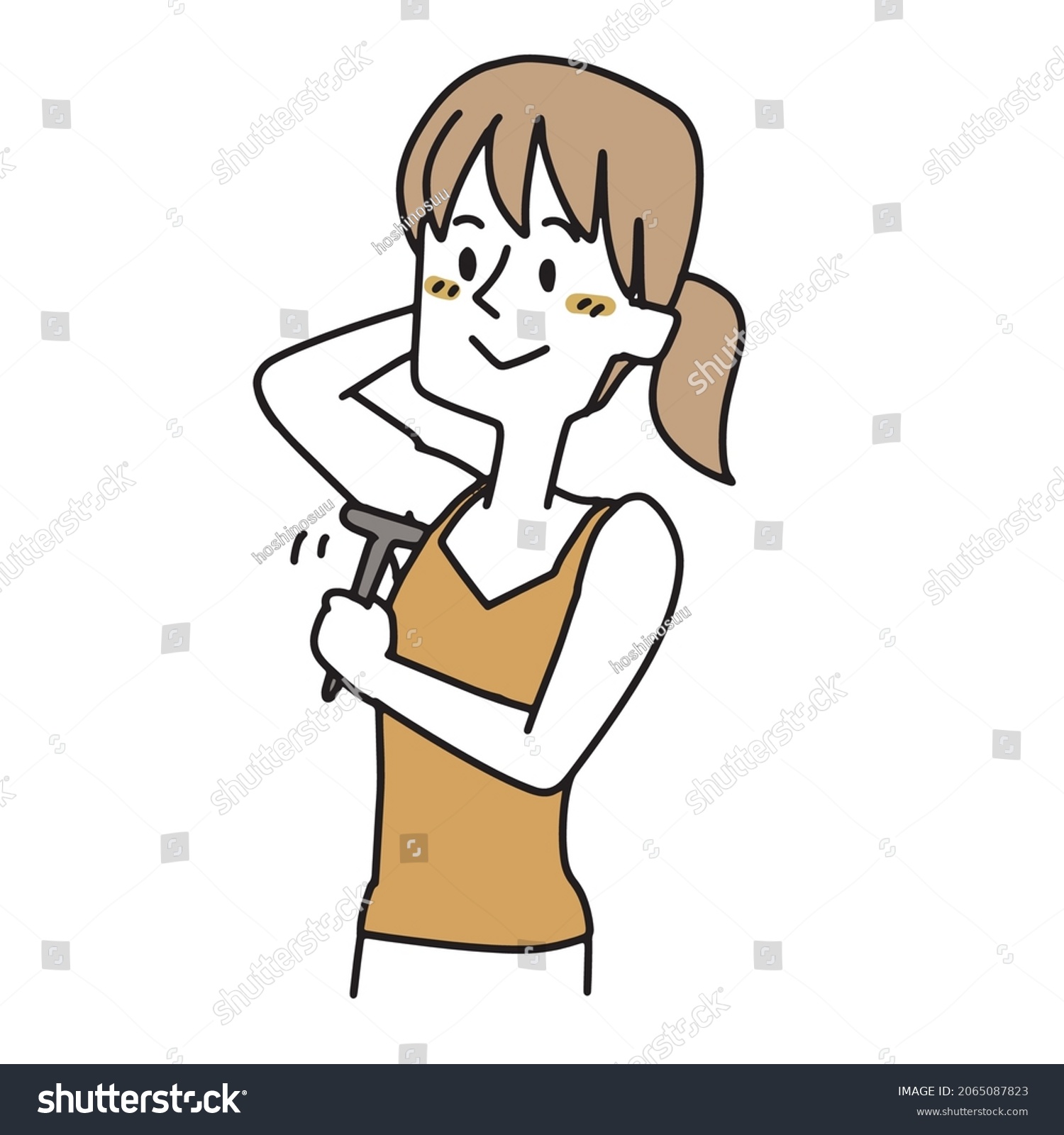 A woman shaving her armpit - Royalty Free Stock Vector 2065087823 ...