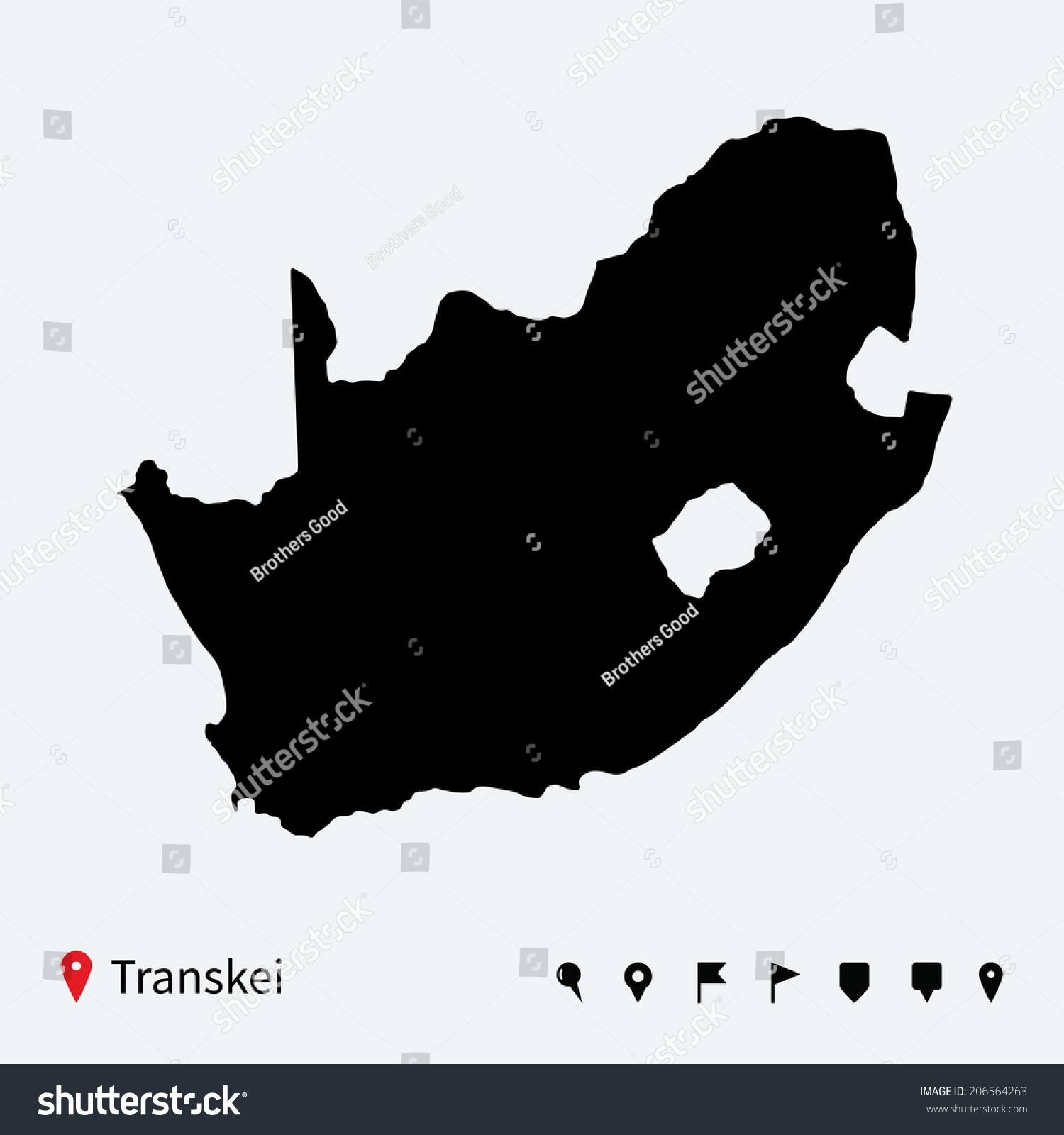 High detailed vector map of Transkei with - Royalty Free Stock Vector ...