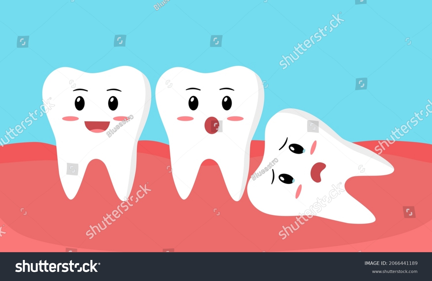 Wisdom tooth cartoon character concept vector - Royalty Free Stock ...