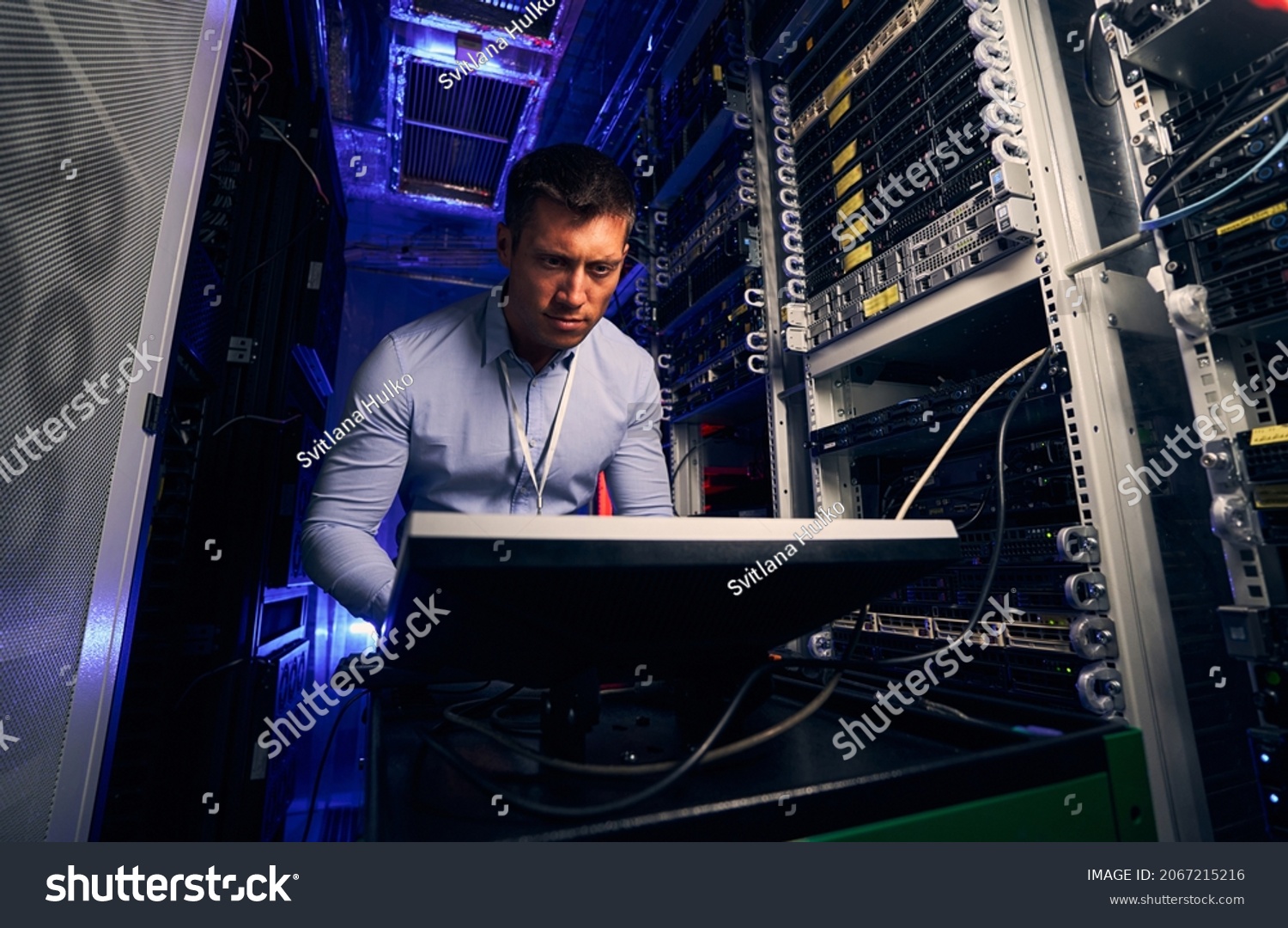 IT professional concentrated on testing installed equipment #2067215216