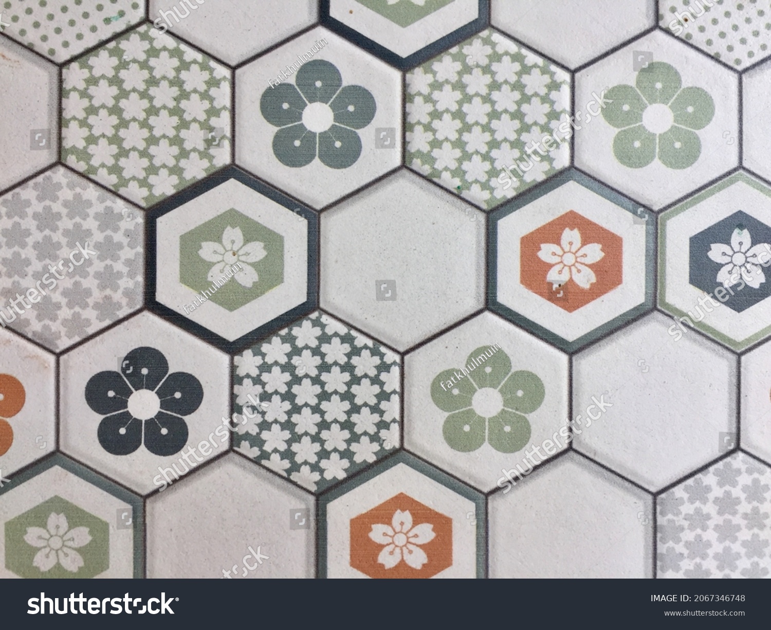 The motif of a ceramic in the shape of a flower and geometry #2067346748
