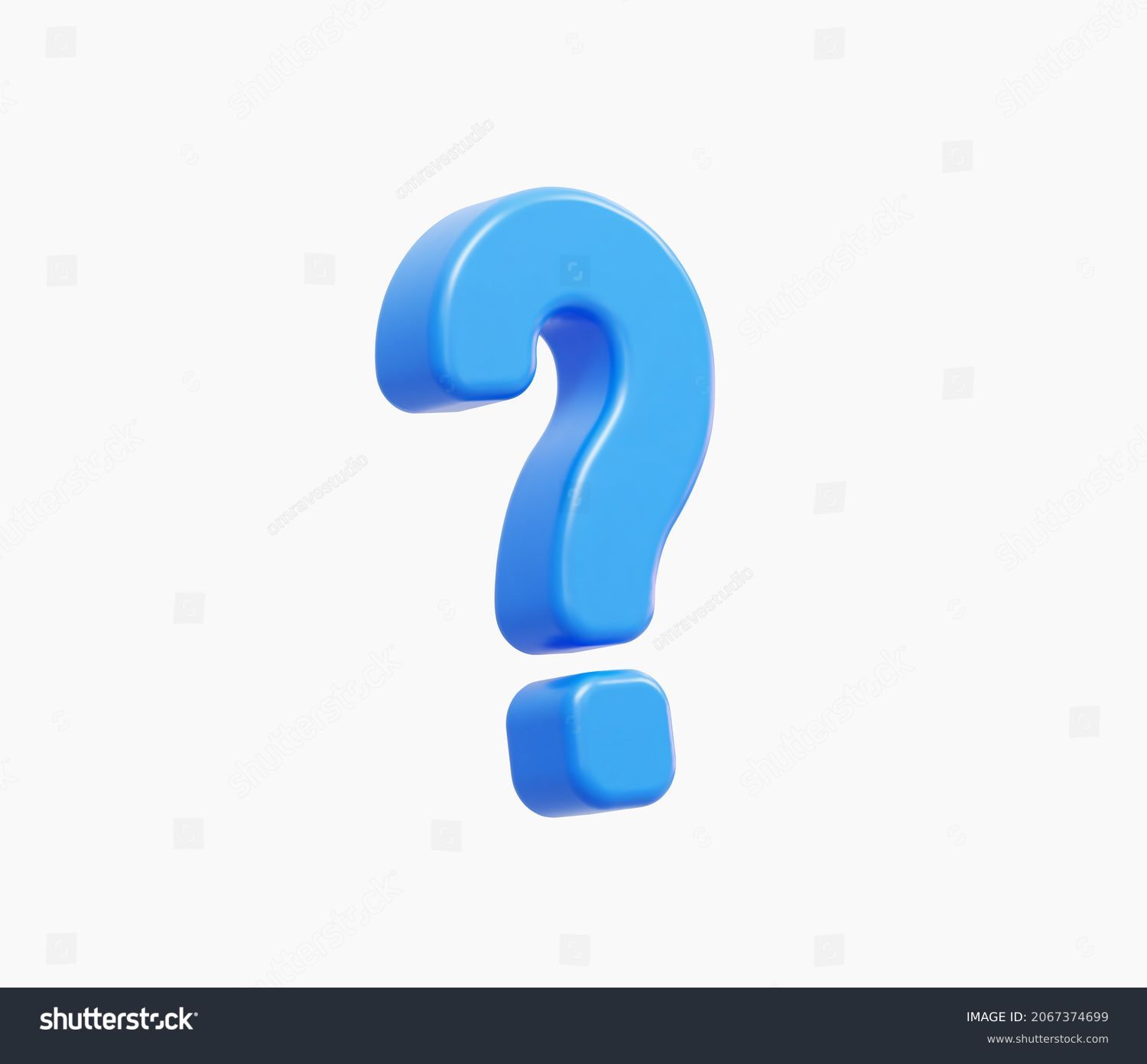3d Realistic yellow question mark vector Illustration #2067374699