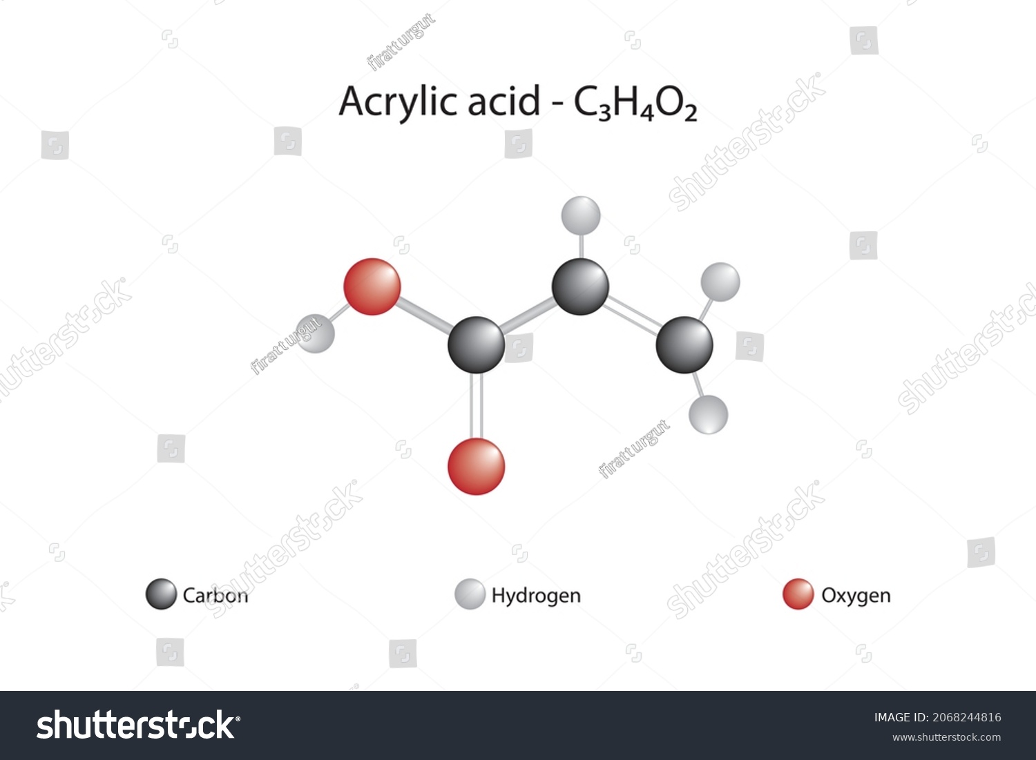 Molecular Formula Of Acrylic Acid. Acrylic Acids - Royalty Free Stock ...