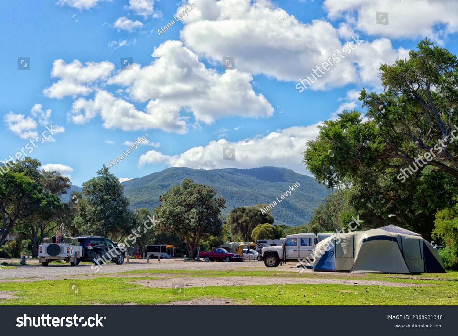 Camping tents at Wilson Promontory, Australia. High quality photo. #2068931348