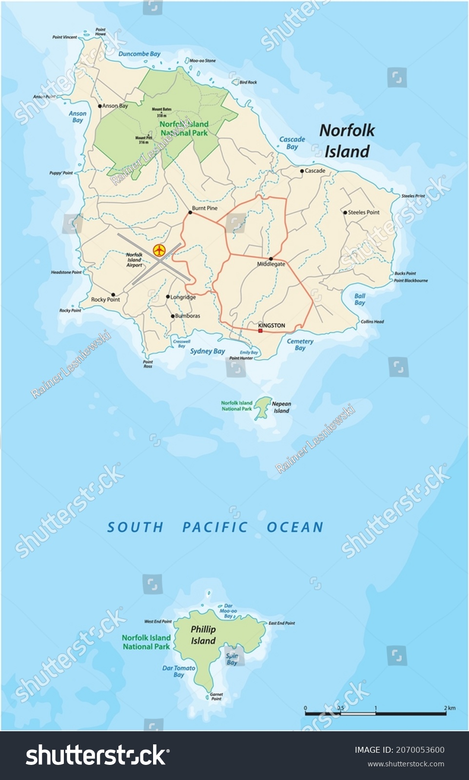 Vector map of the Australian Pacific island of - Royalty Free Stock ...