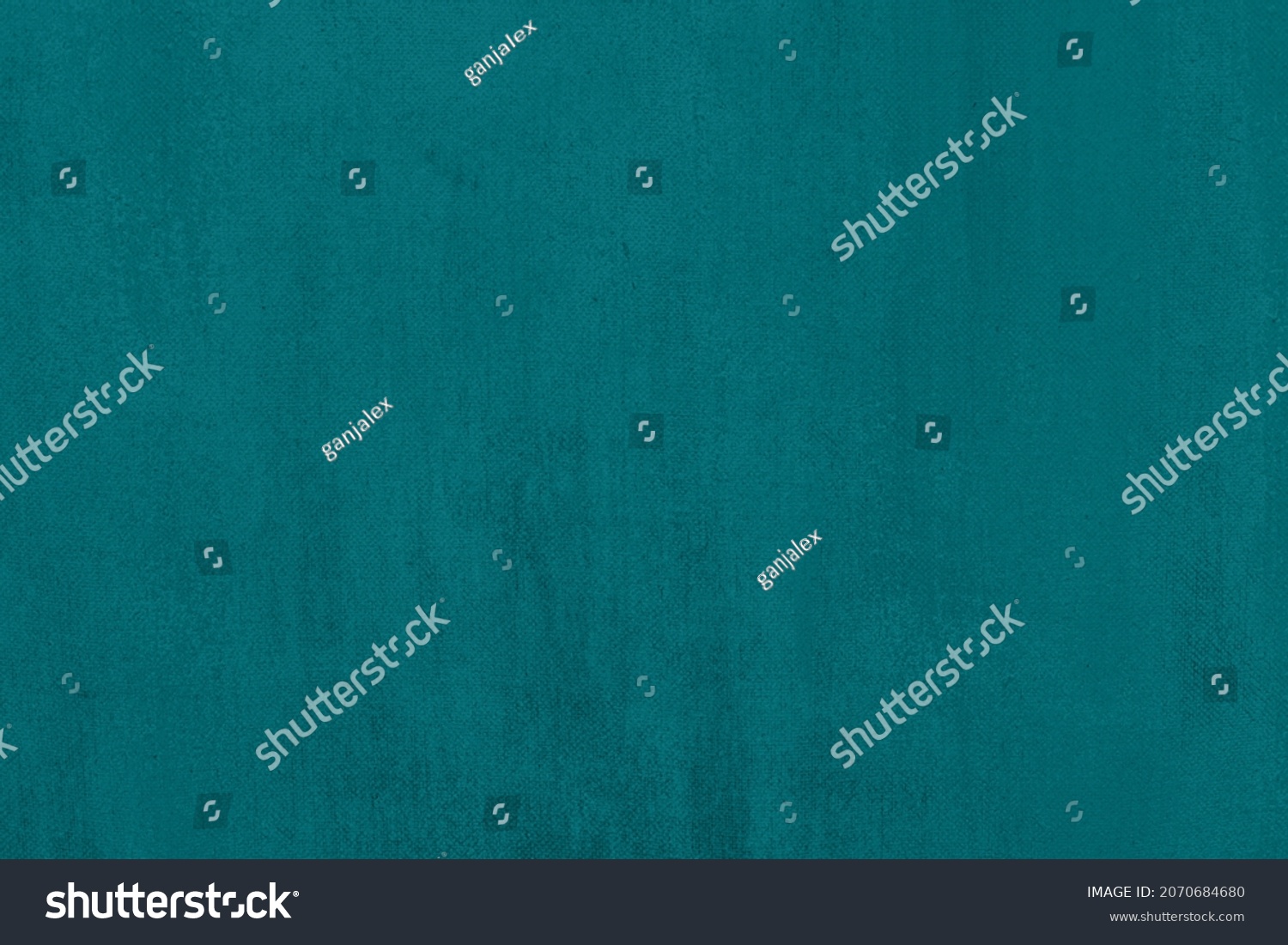 Teal green solid colored abstract painted canvas texture. Vintage grunge background elegant design. Year color concept #2070684680