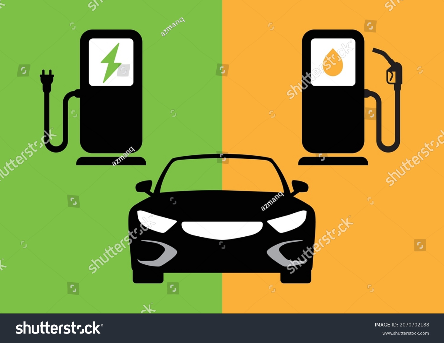 EV Environment friendly electric car vs Royalty Free Stock Vector