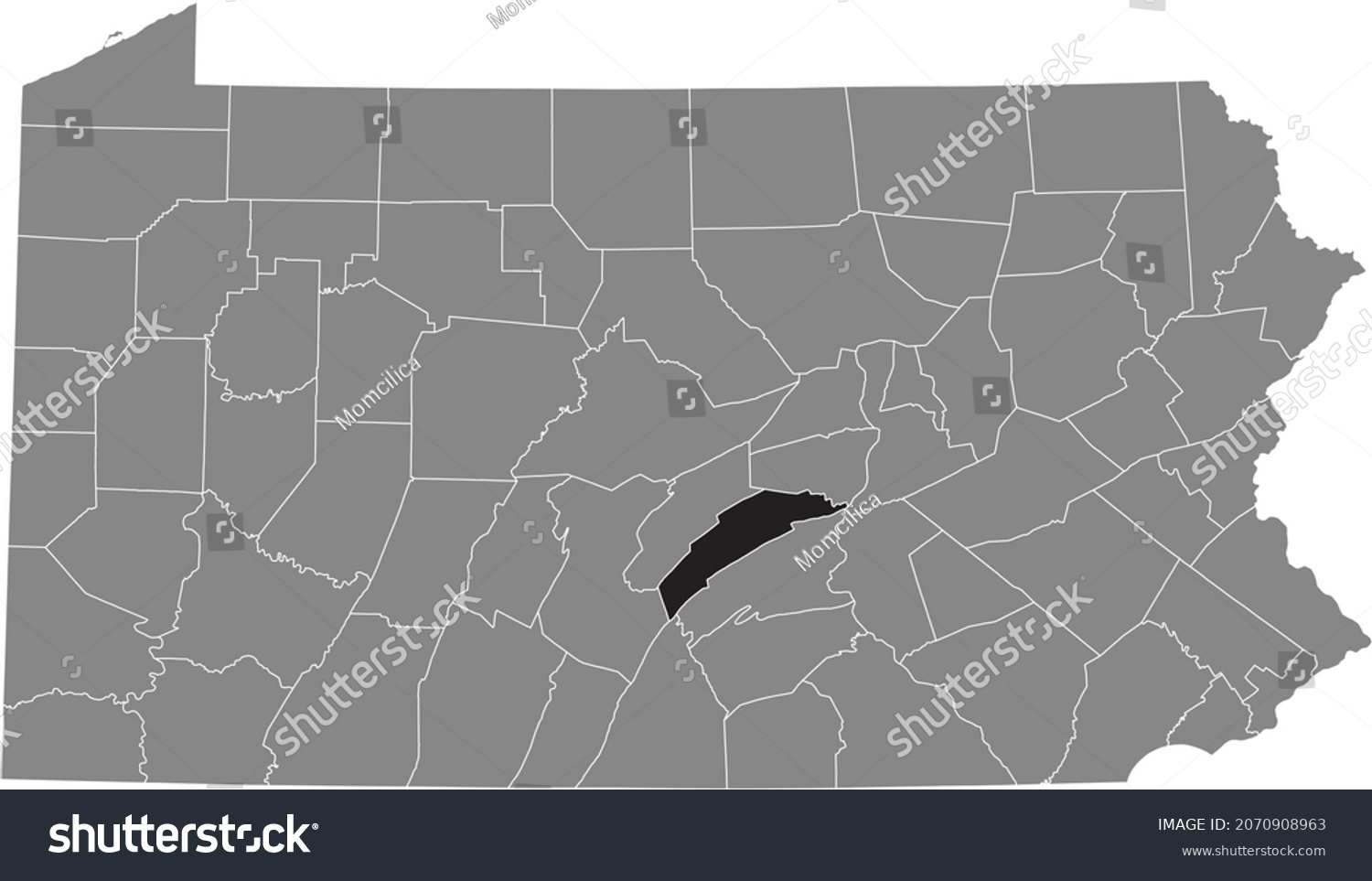 Black Highlighted Location Map Of The Juniata - Royalty Free Stock ...