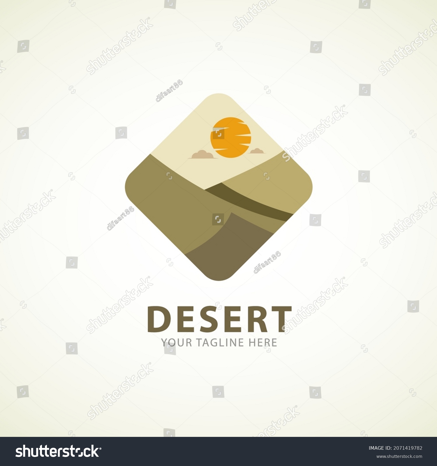 desert concept logo design template - Royalty Free Stock Vector ...