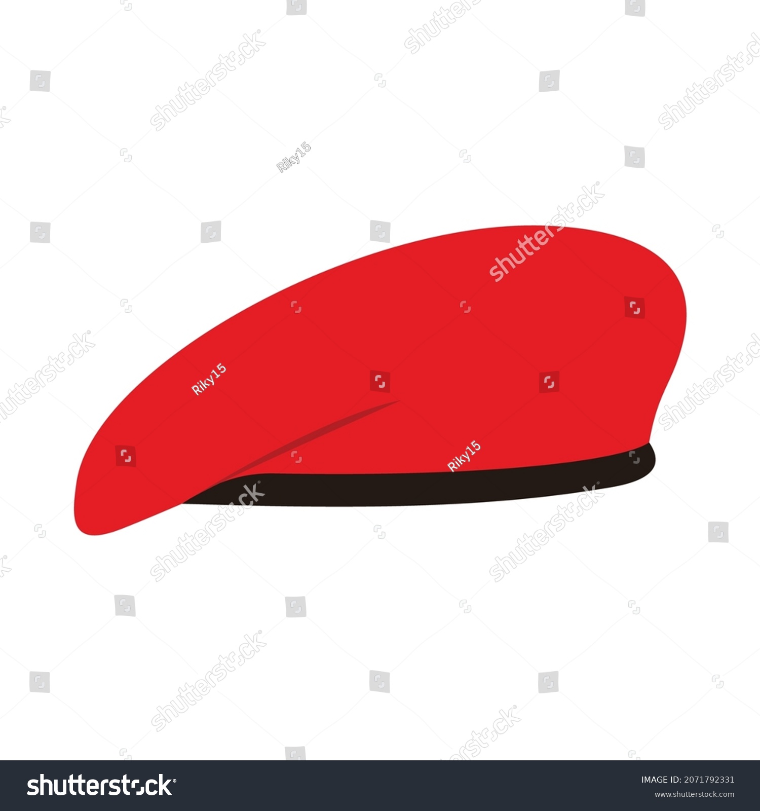 army beret icon vector, red beret. - Royalty Free Stock Vector ...