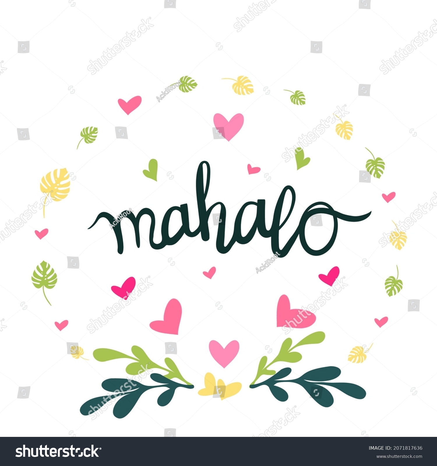 mahalo-vector-hawaiian-thank-you-handwritten-royalty-free-stock