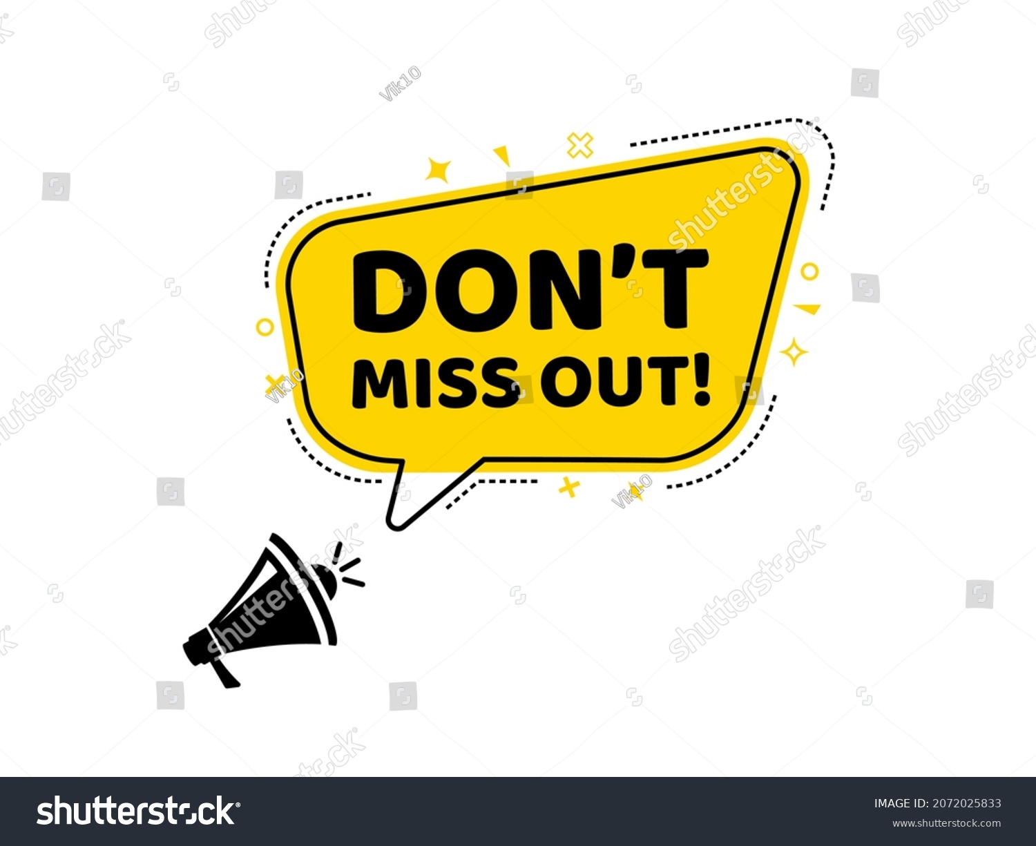 Do Not Miss Out Megaphone Yellow Banner Vector Royalty Free Stock