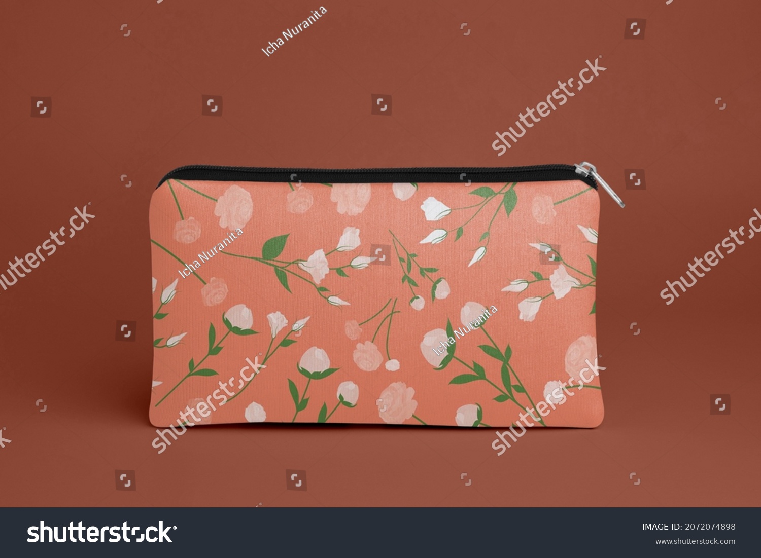 Attractive pouch with very beautiful floral cover and red background #2072074898