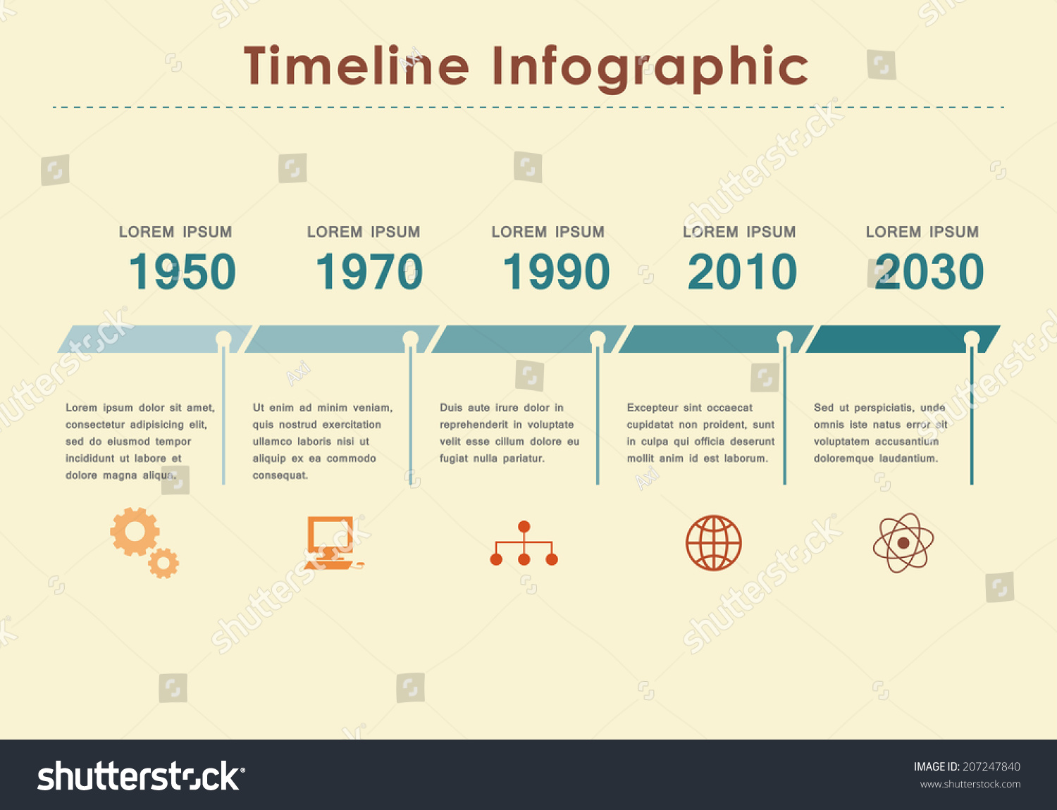 Vector retro timeline infographic with text and - Royalty Free Stock ...