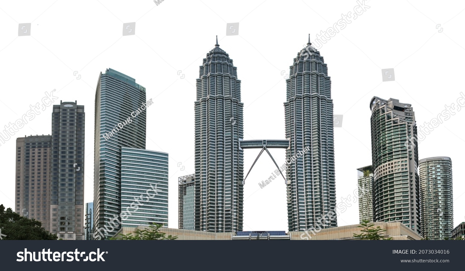 Skyscrapers in Kuala Lumpur (Malaysia) isolated on white background #2073034016