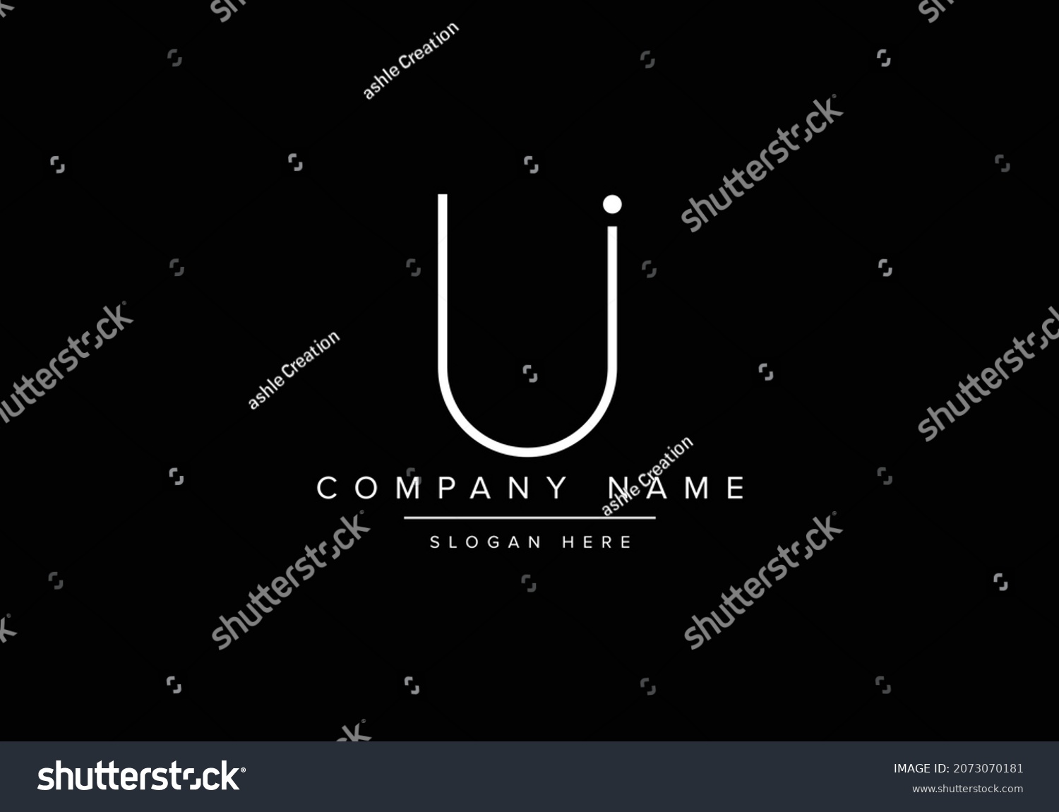 Letter UI monogram logo. Initial letter icon UI - Royalty Free Stock ...