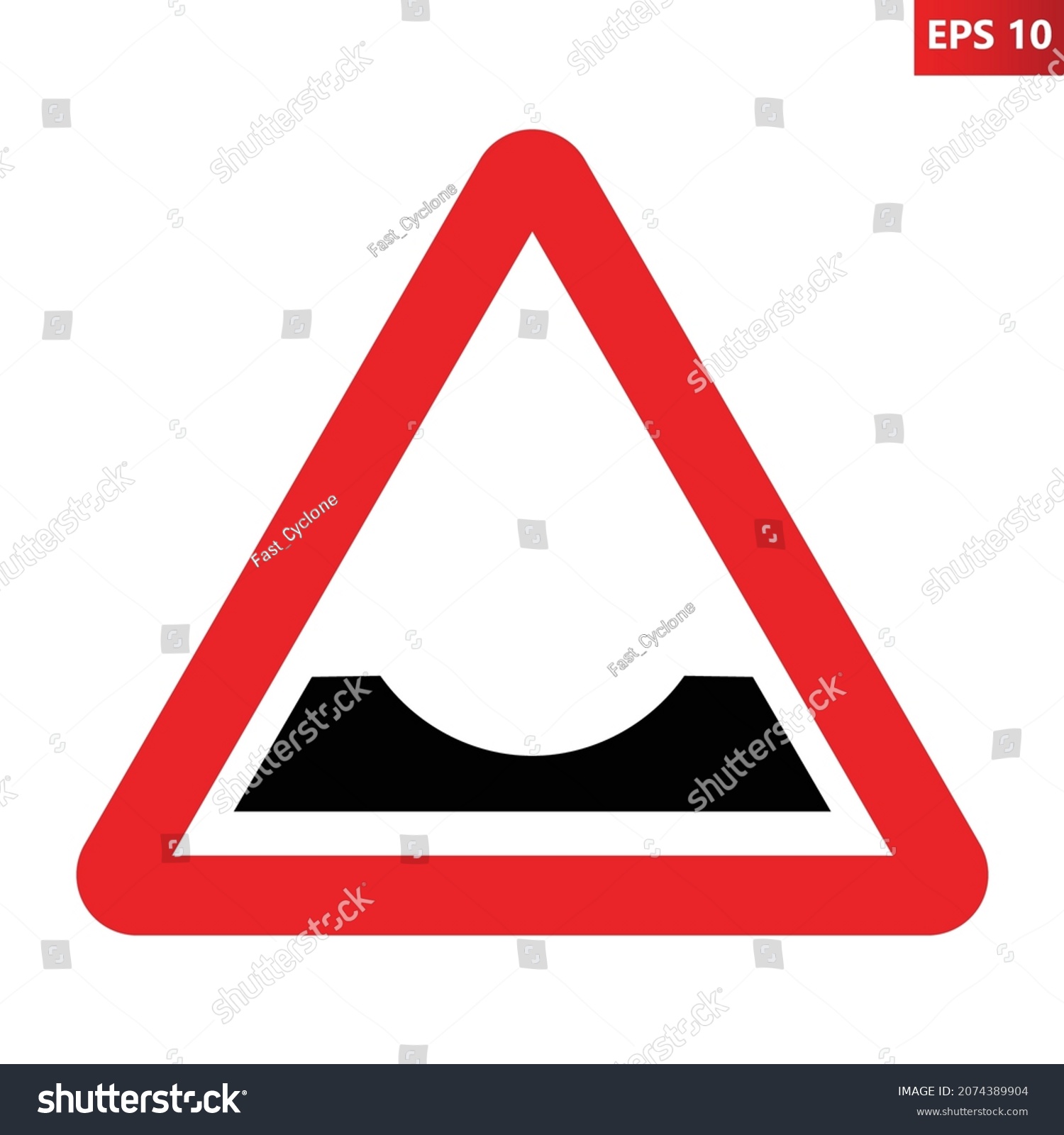 Dip warning sign. Uneven traffic sign. Vector - Royalty Free Stock ...