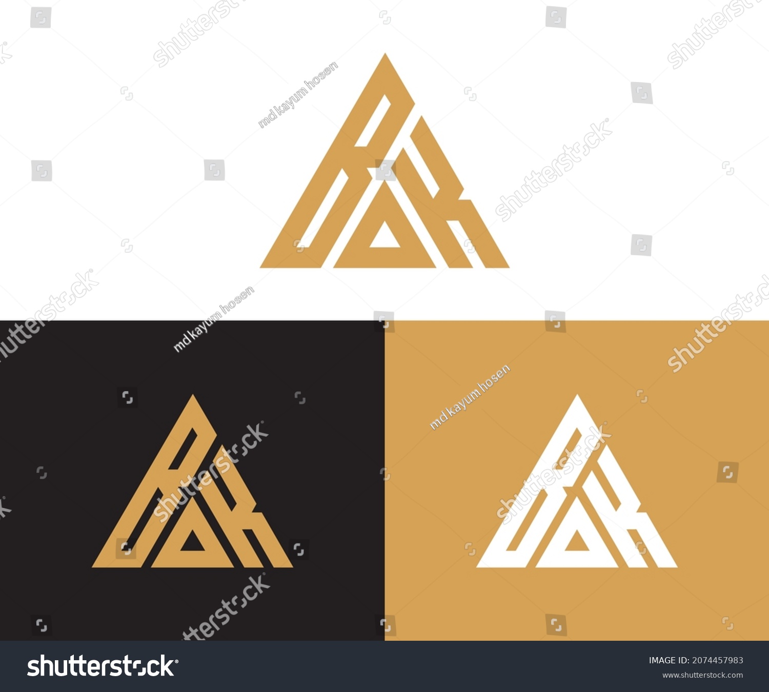 Modern abstract letter BAK logo design - Royalty Free Stock Vector ...