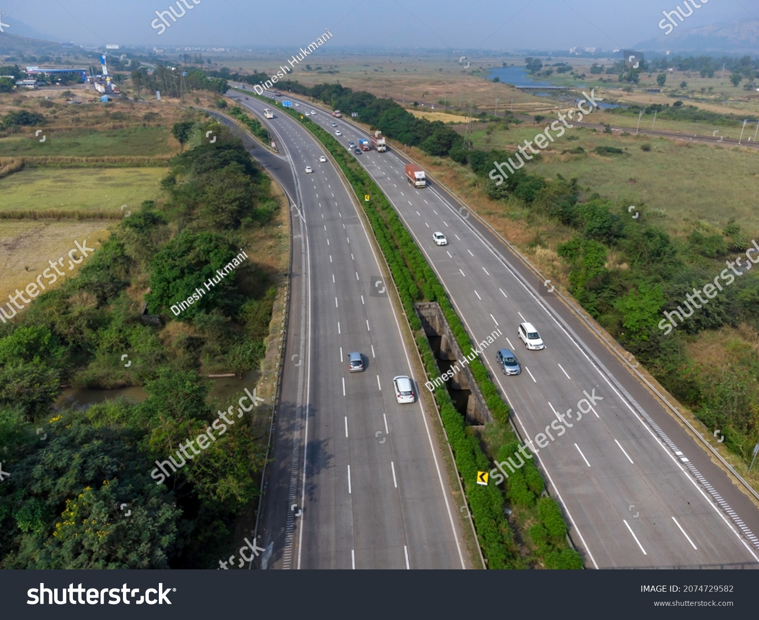 Aerial footage of the Mumbai-Pune Expressway near Pune India. The Expressway is officially called the Yashvantrao Chavan Expressway. #2074729582