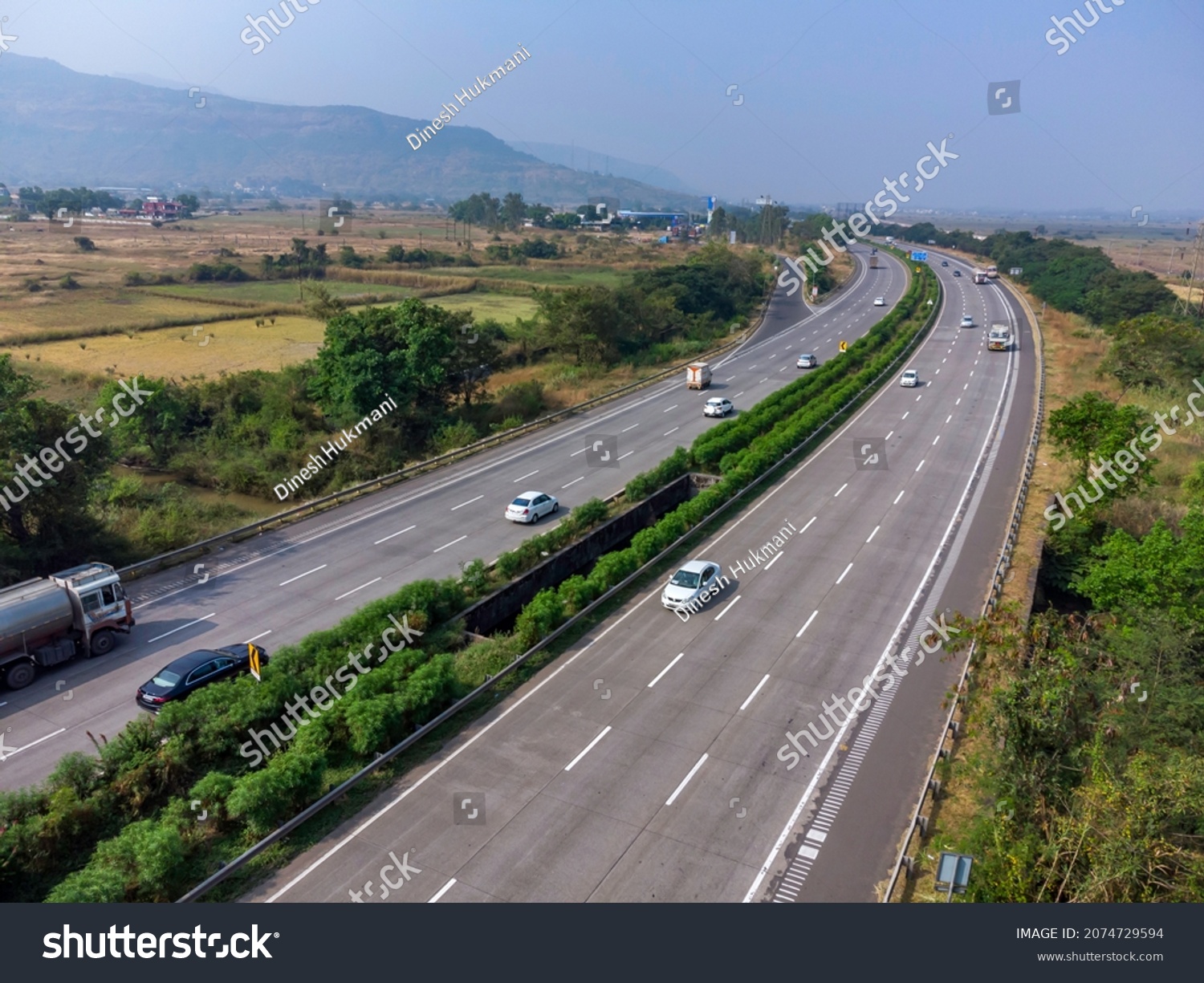 Aerial footage of the Mumbai-Pune Expressway near Pune India. The Expressway is officially called the Yashvantrao Chavan Expressway. #2074729594