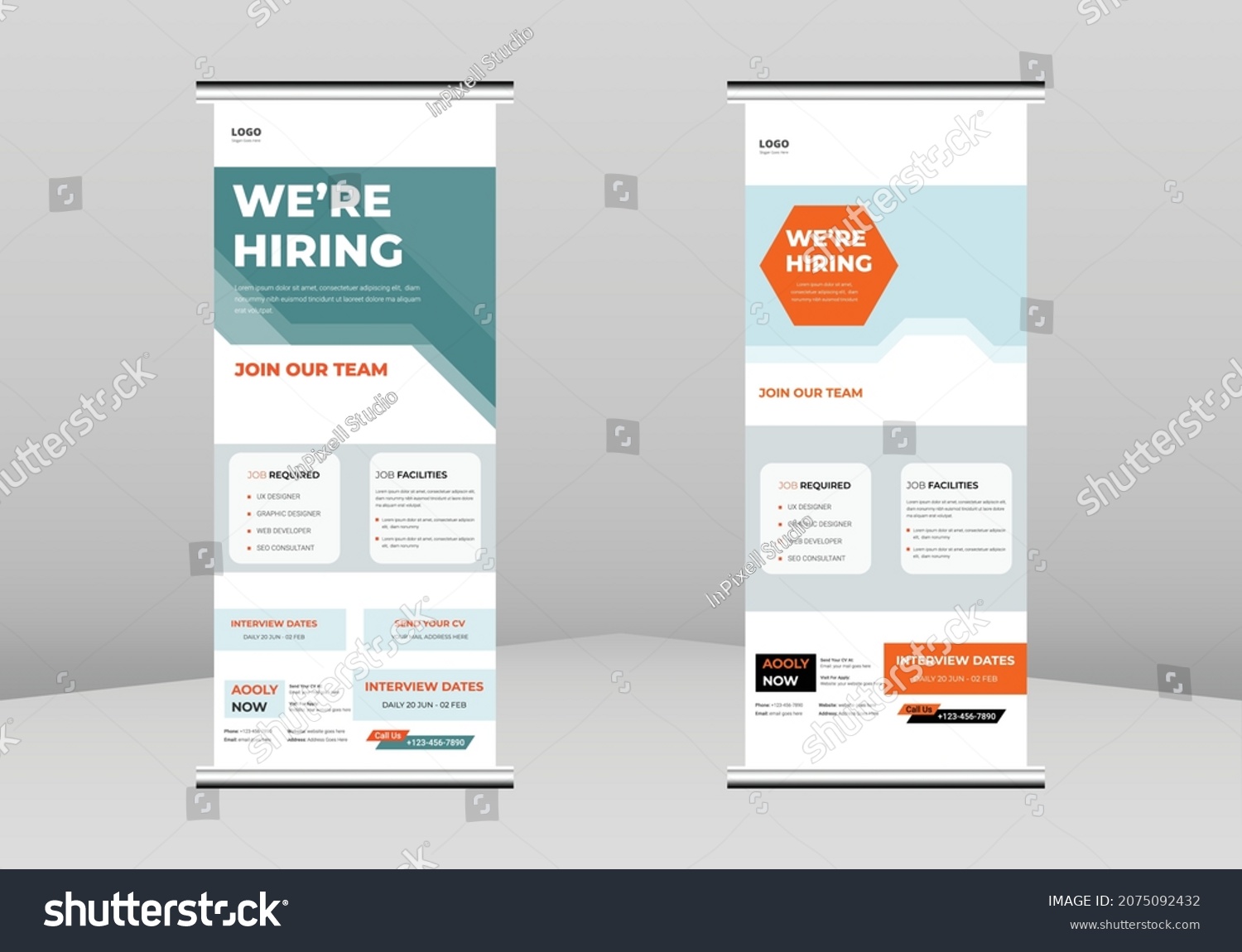 We Are Hiring Roll Up Banner Design We Are Royalty Free Stock Vector